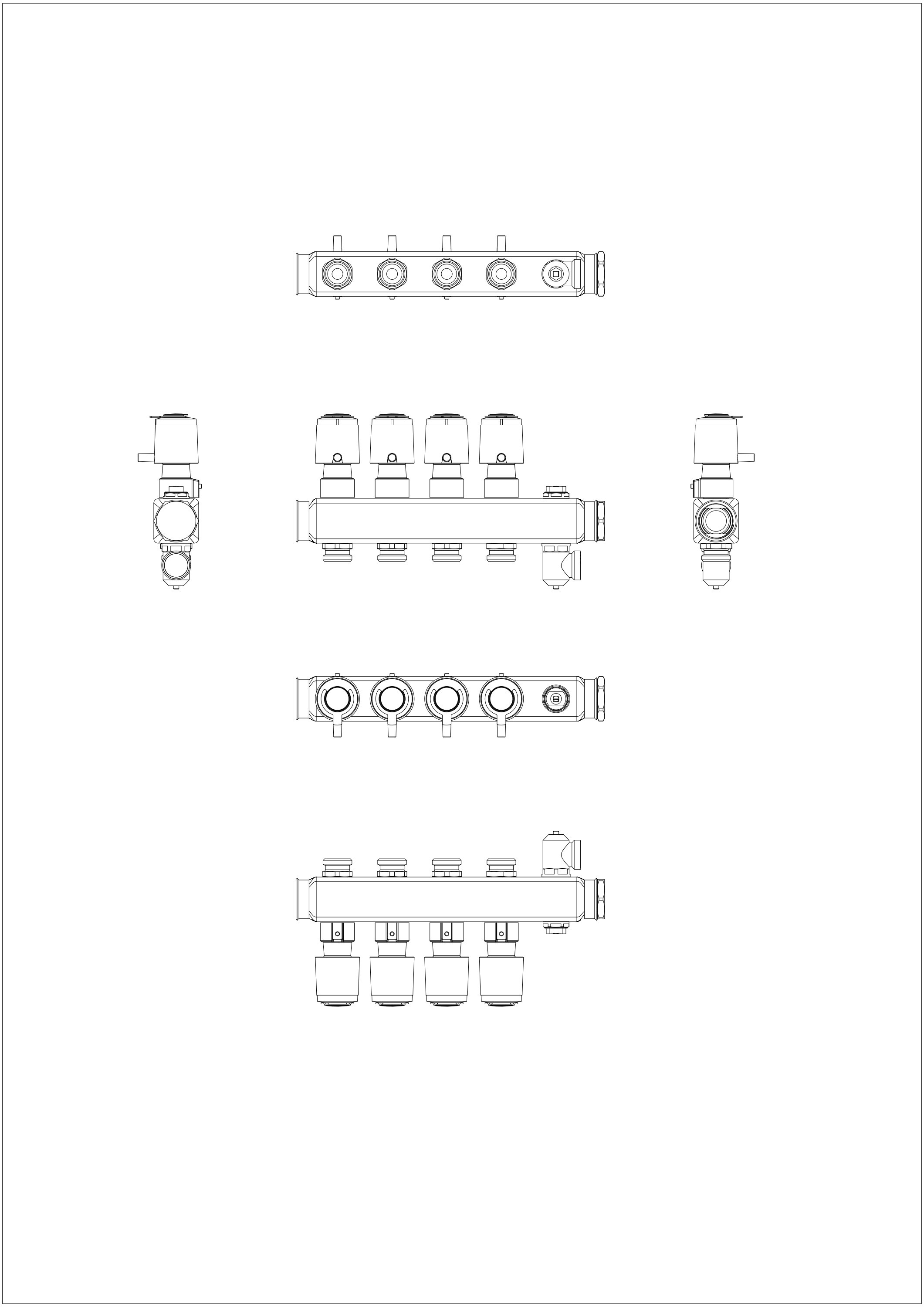 Danfoss SSM 4F 4 Devreli Yerden Isıtma Kollektörü - Debimetreli, Paslanmaz Çelik