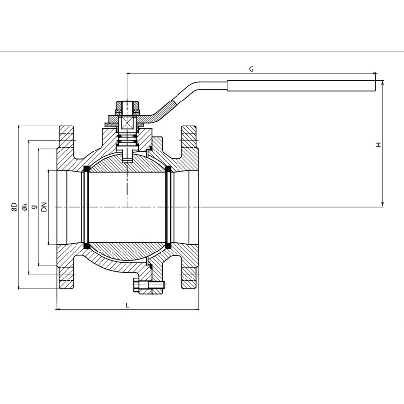 Flanşlı Küresel Vana Teknik Çizim