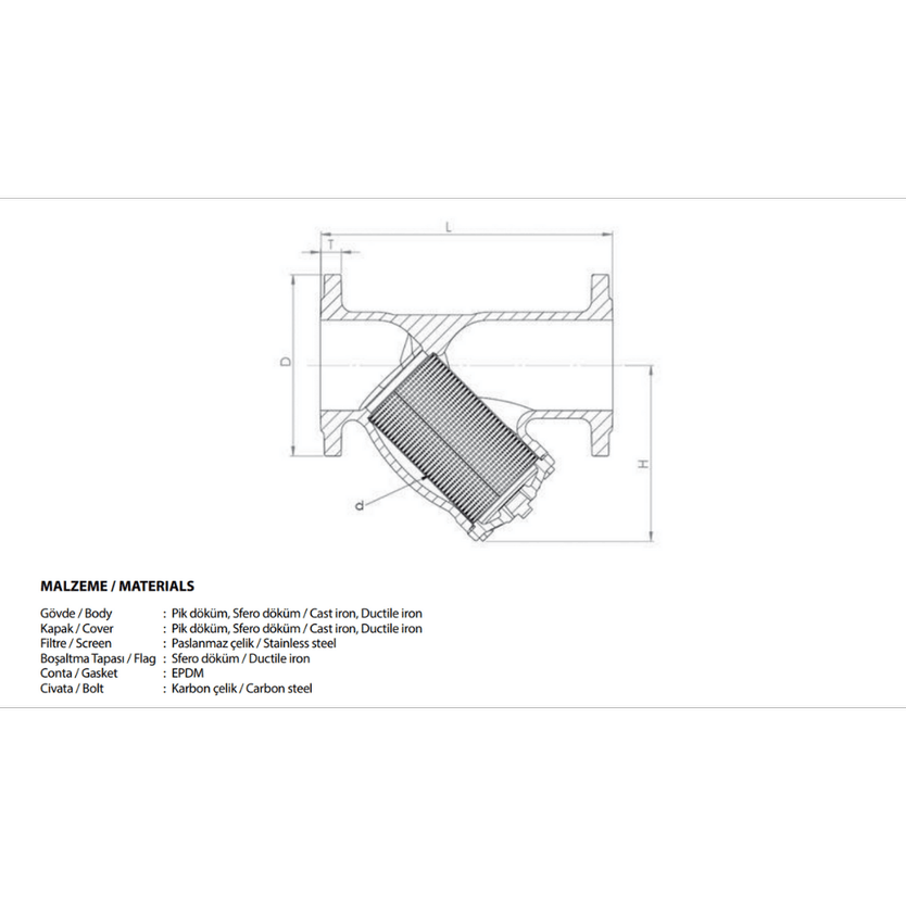 Unival Dn80 Flanşlı Pislik Tutucu