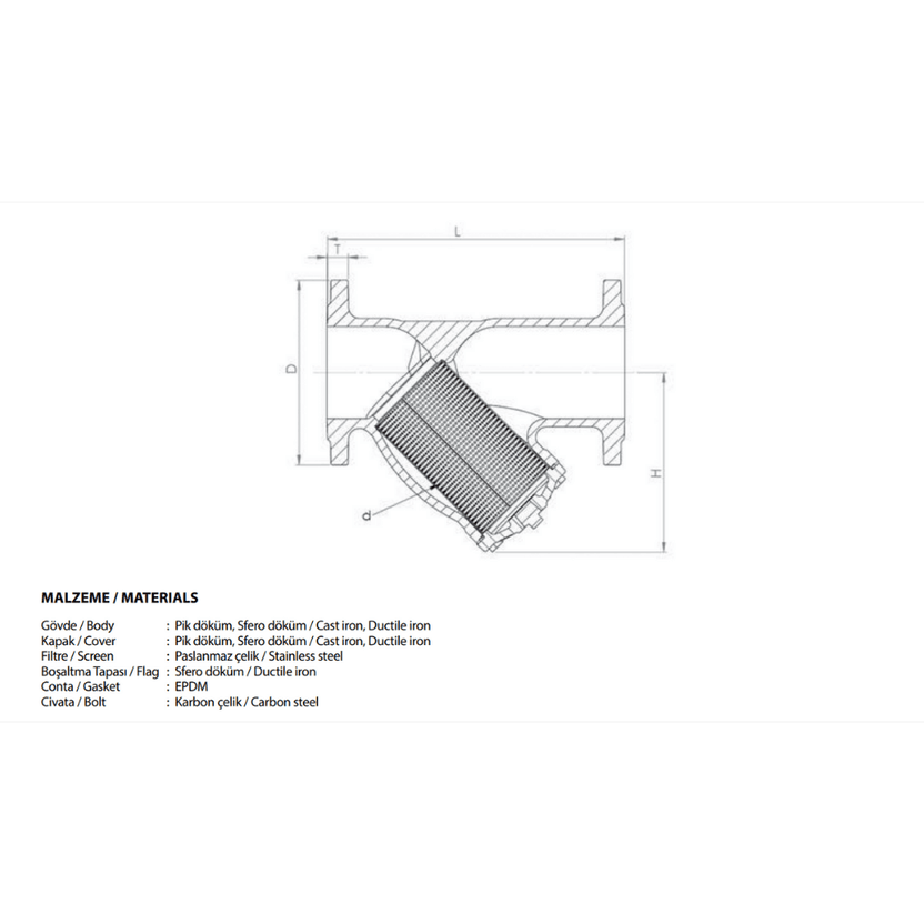 Unival Dn50 Flanşlı Pislik Tutucu