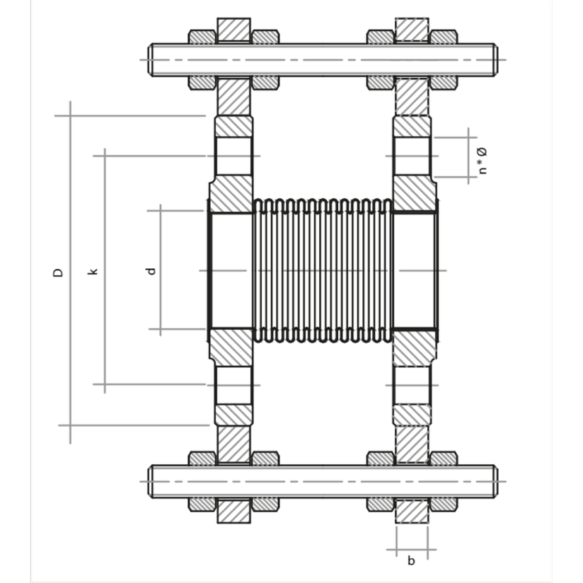 Unival Uty-0911-Dn40 Flanşlı Limit Rodlu Kompansatör Pn-16 30Mm