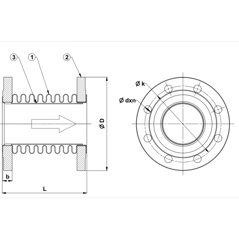 Duyar T-1830 Dn200 Laynerli 30 Mm Metal Kompansatör