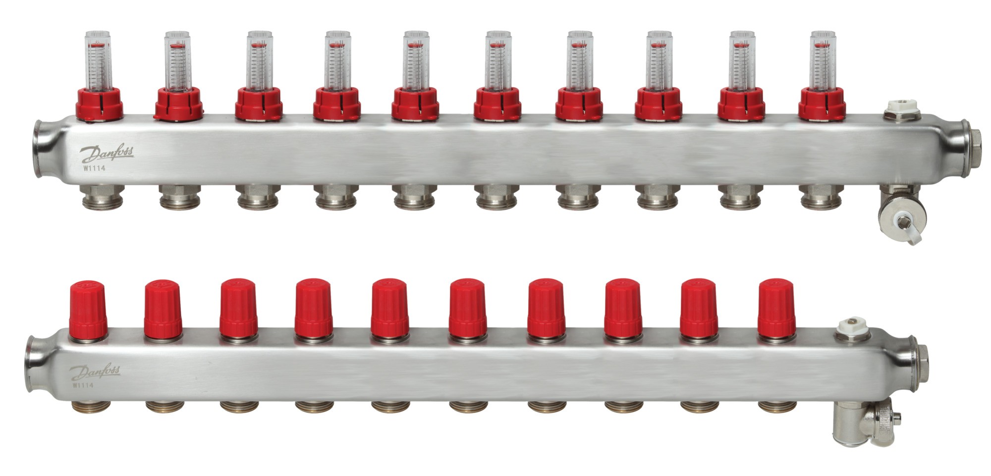 Danfoss SSM 10F 10'lu Yerden Isıtma Kollektörü | Debimetreli, Paslanmaz Çelik