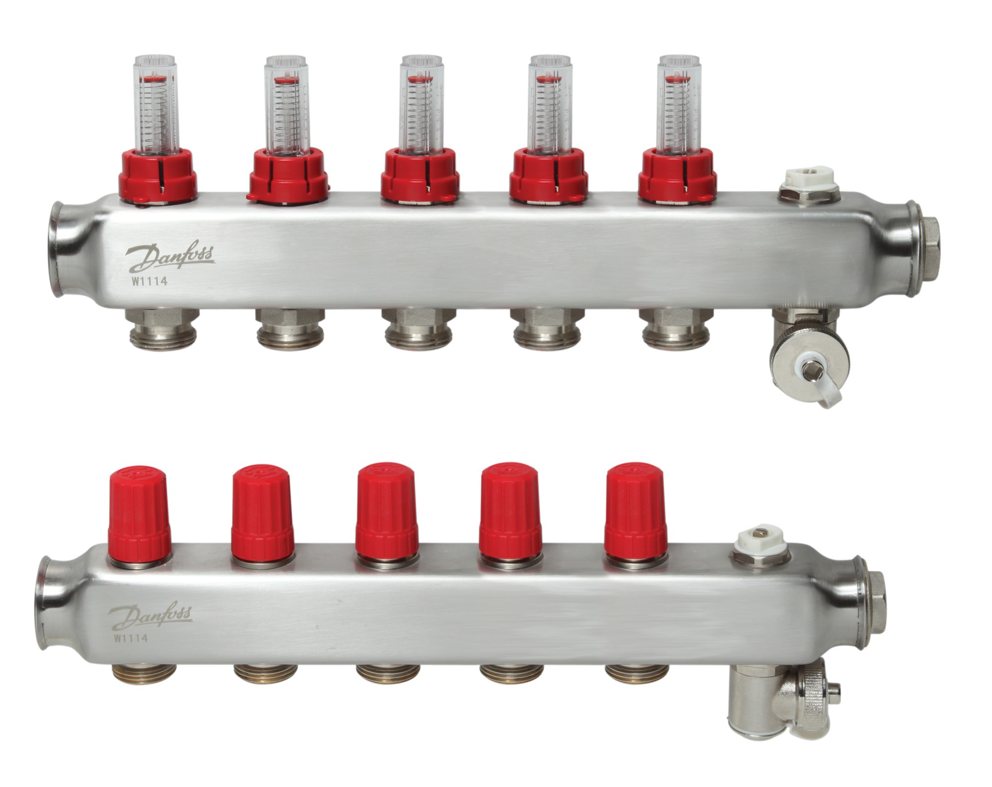 Danfoss SSM 5F 5'li Yerden Isıtma Kollektörü | Debimetreli, Paslanmaz Çelik