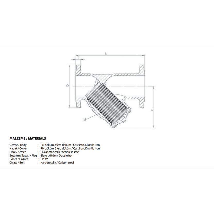 Unival Dn40 Flanşlı Pislik Tutucu