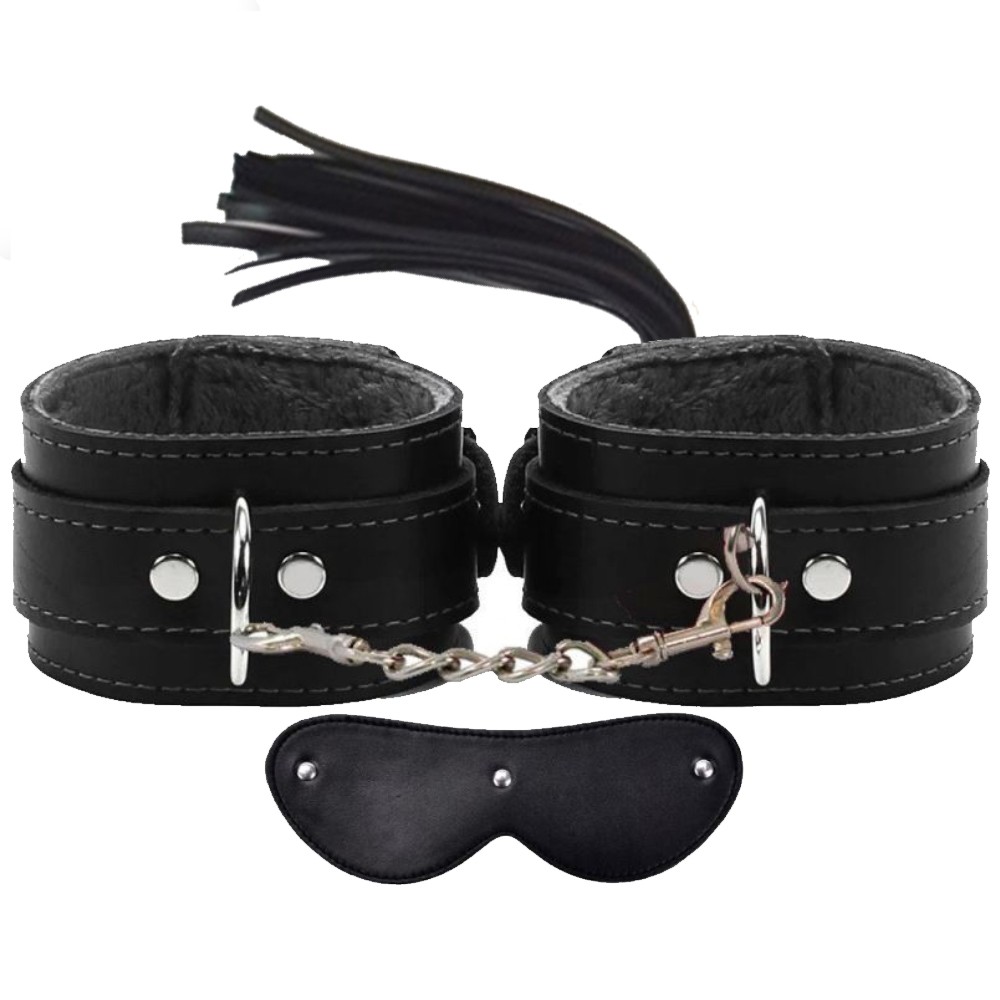 Agor Fetish Fantasy Series Cuffs Black Deri Fetiş Pozisyon Kelepçe Seti