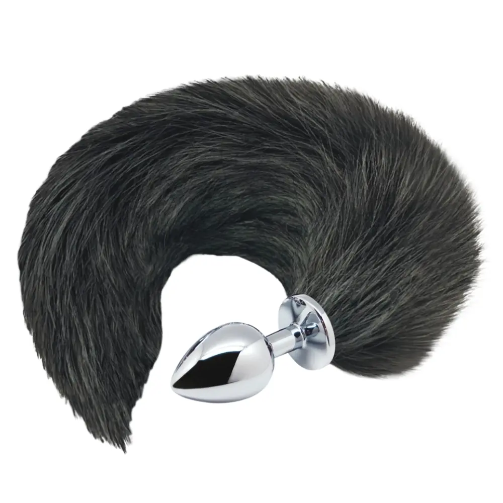 Alive Black and White Fox Tail M Butt Plug Metal Kuyruklu Anal Plug -  Agorshop