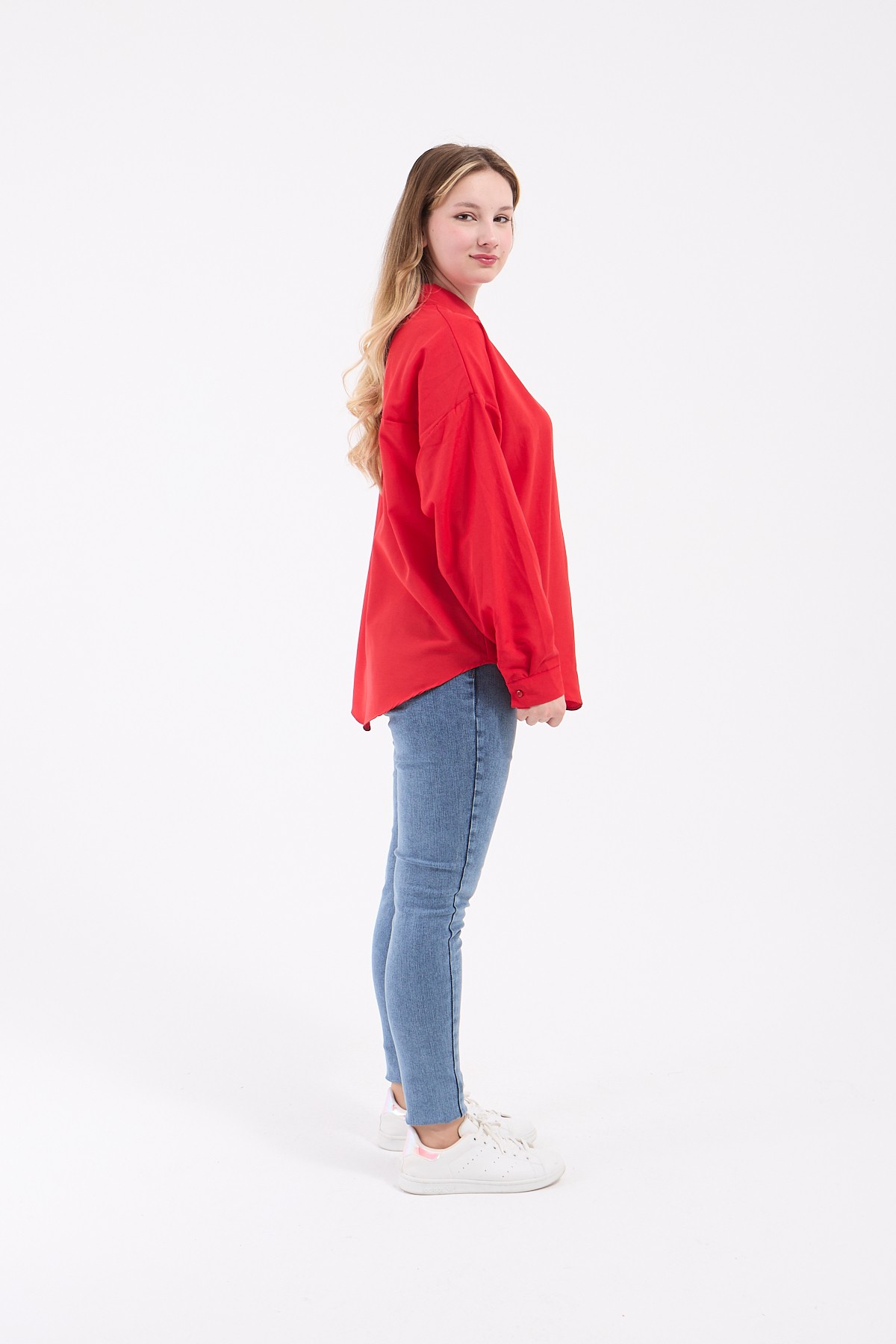 Luvty Vera Oversize Gömlek - Kırmızı