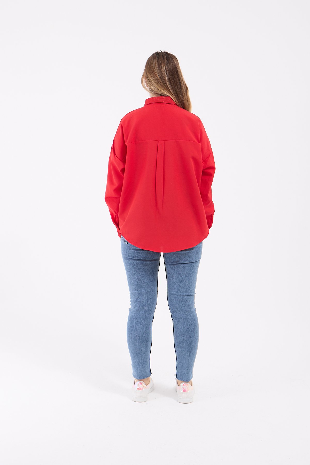 Luvty Vera Oversize Gömlek - Kırmızı