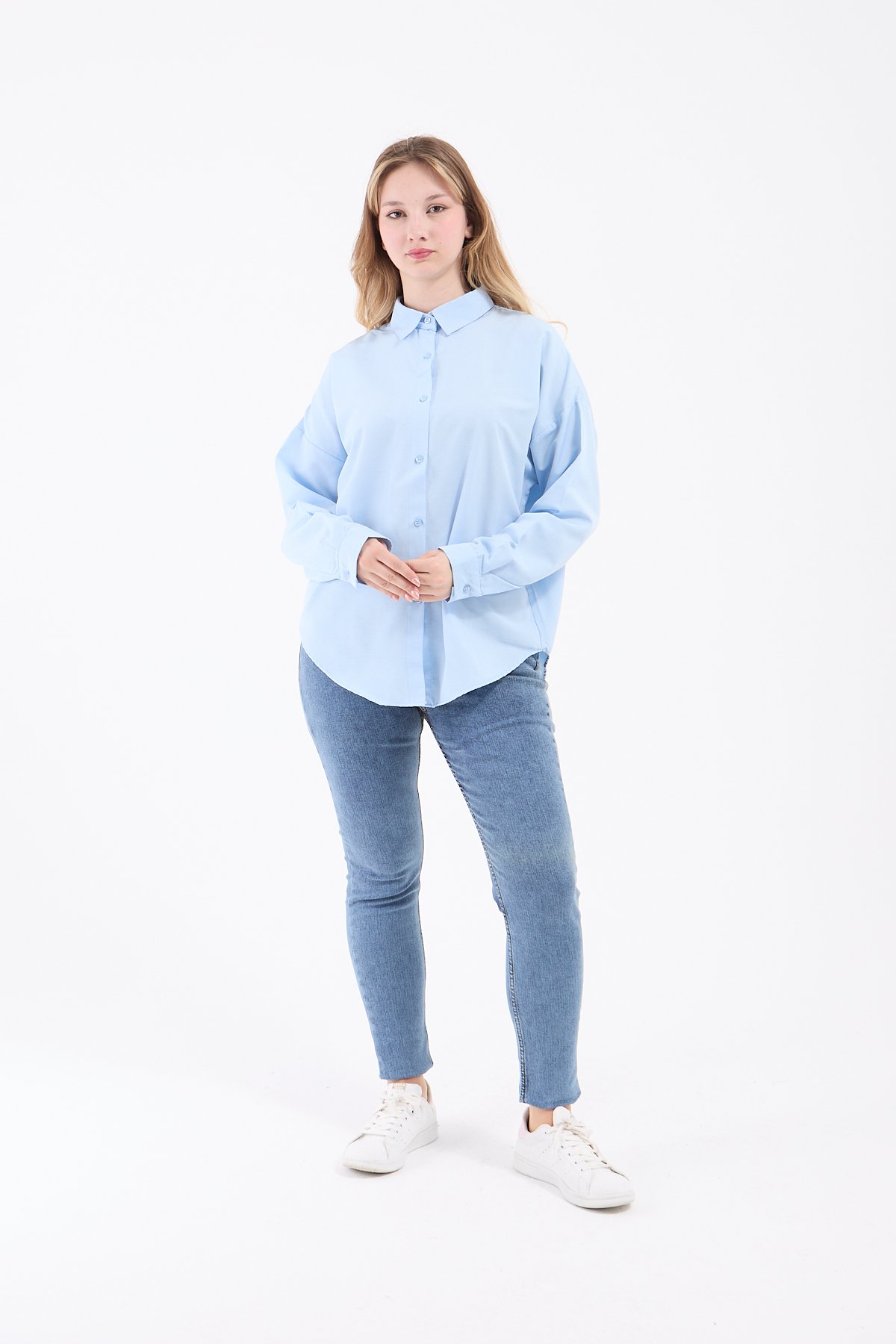 Luvty Vera Oversize Gömlek - Mavi