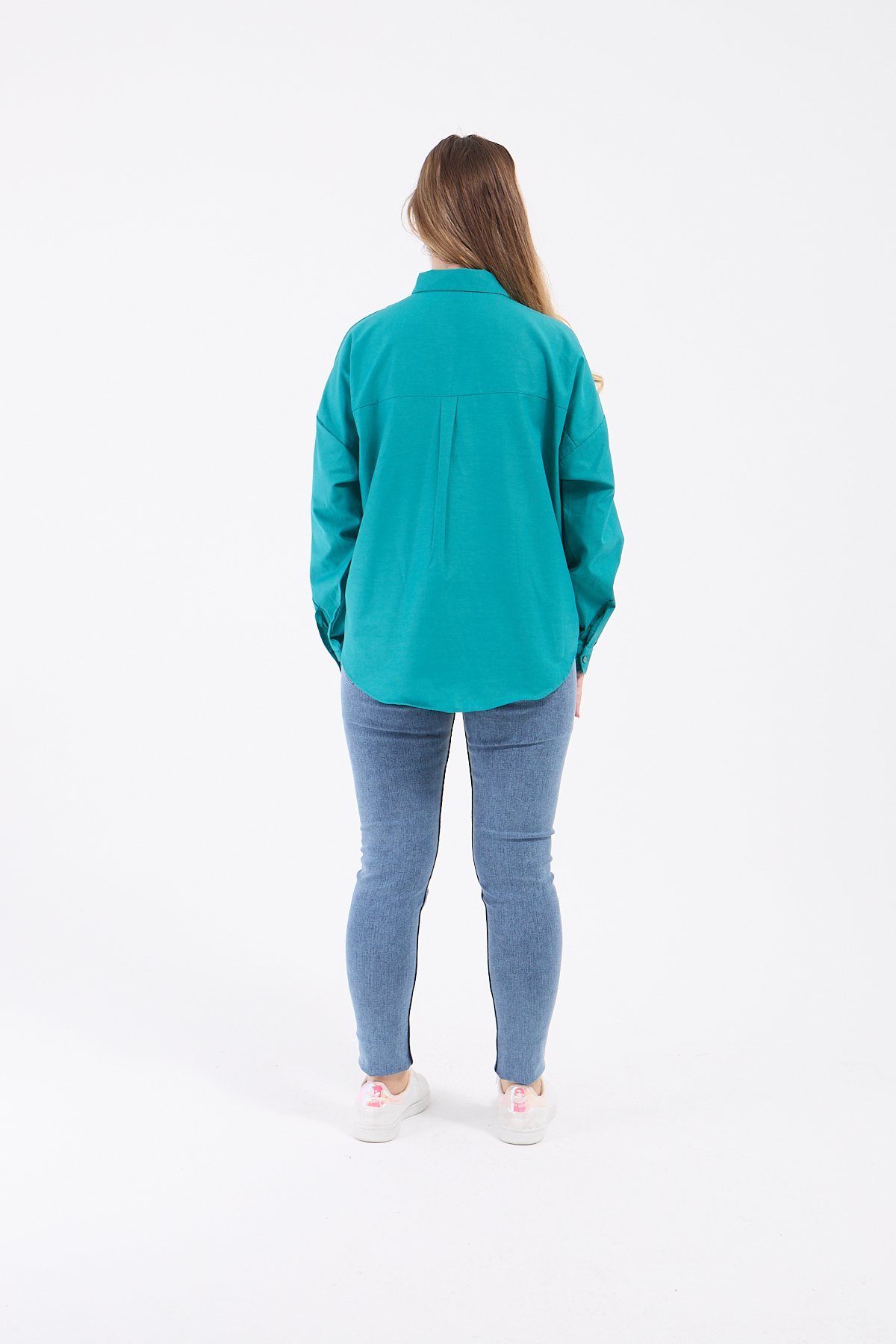 Luvty Vera Oversize Gömlek - Petrol Yeşili