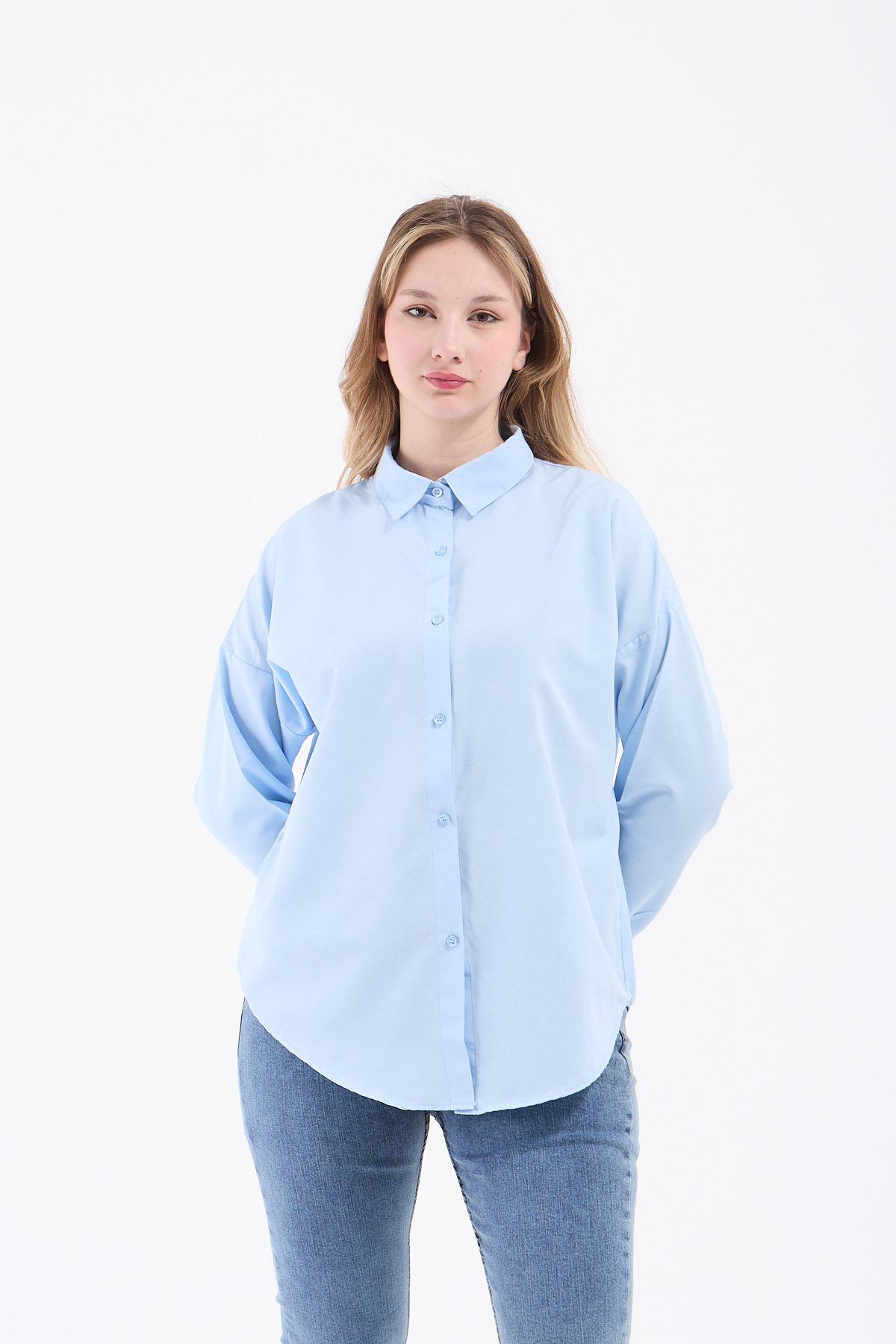 Luvty Vera Oversize Gömlek - Mavi