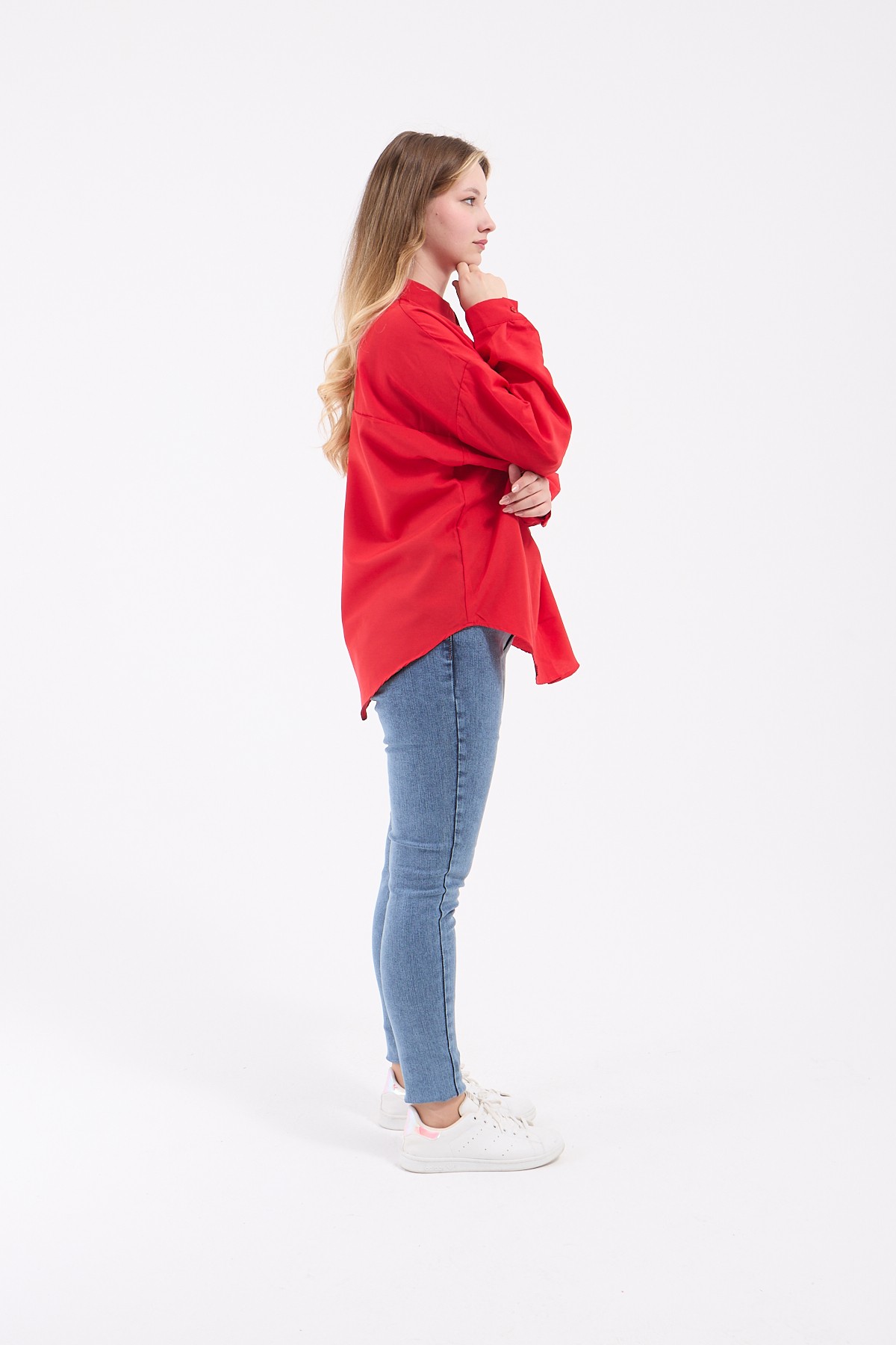 Luvty Vera Oversize Gömlek - Kırmızı