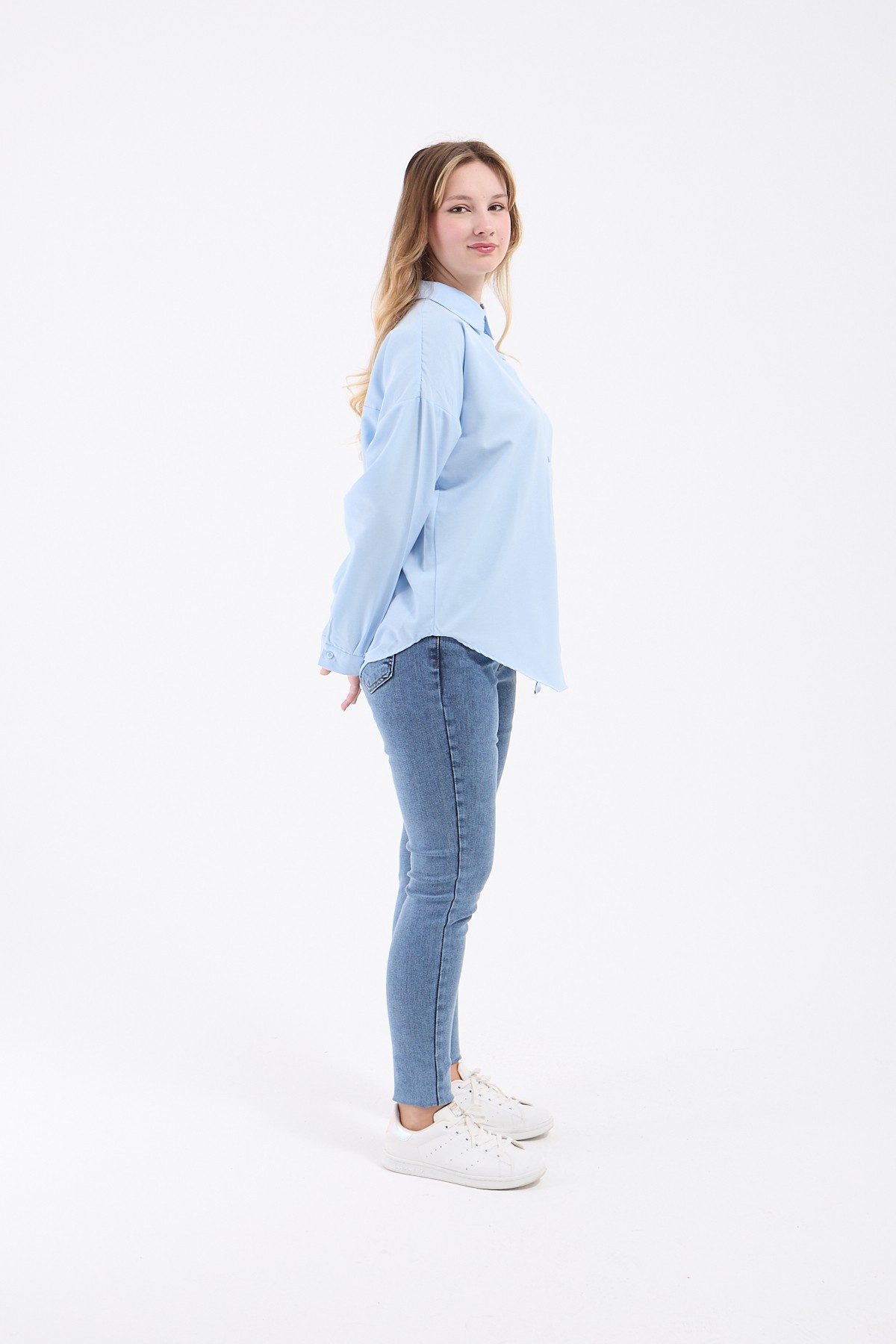 Luvty Vera Oversize Gömlek - Mavi