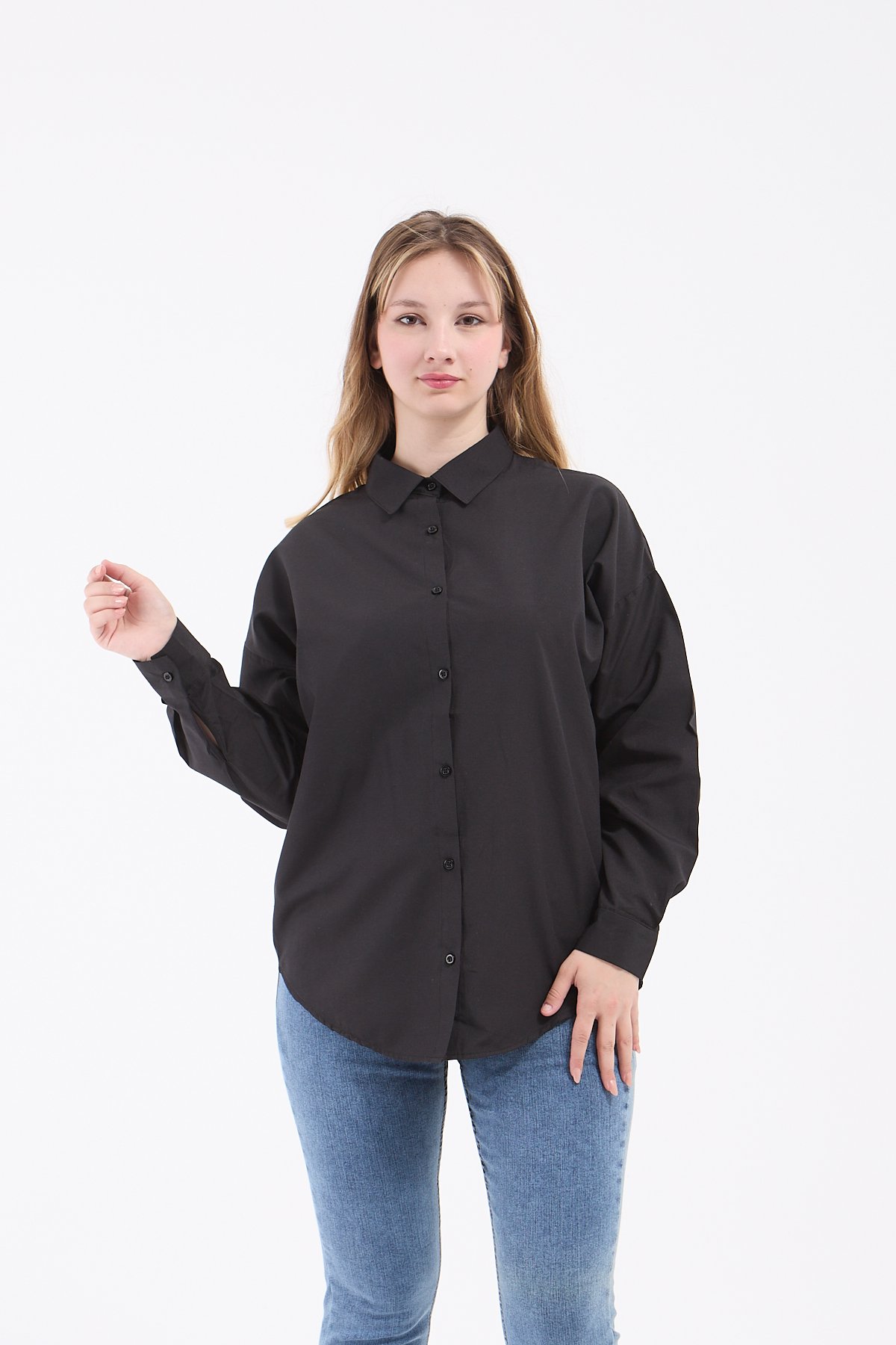 Luvty Vera Oversize Gömlek - Siyah