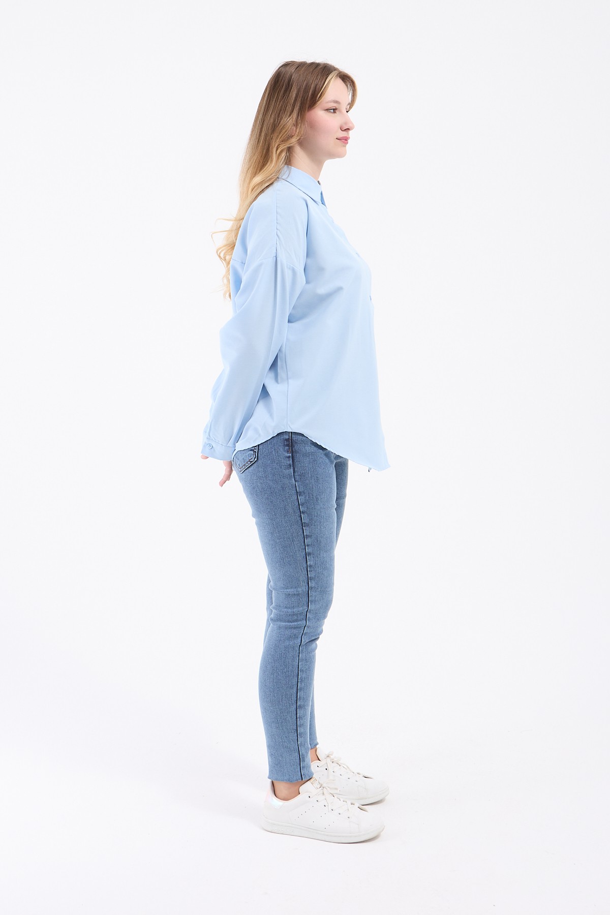 Luvty Vera Oversize Gömlek - Mavi