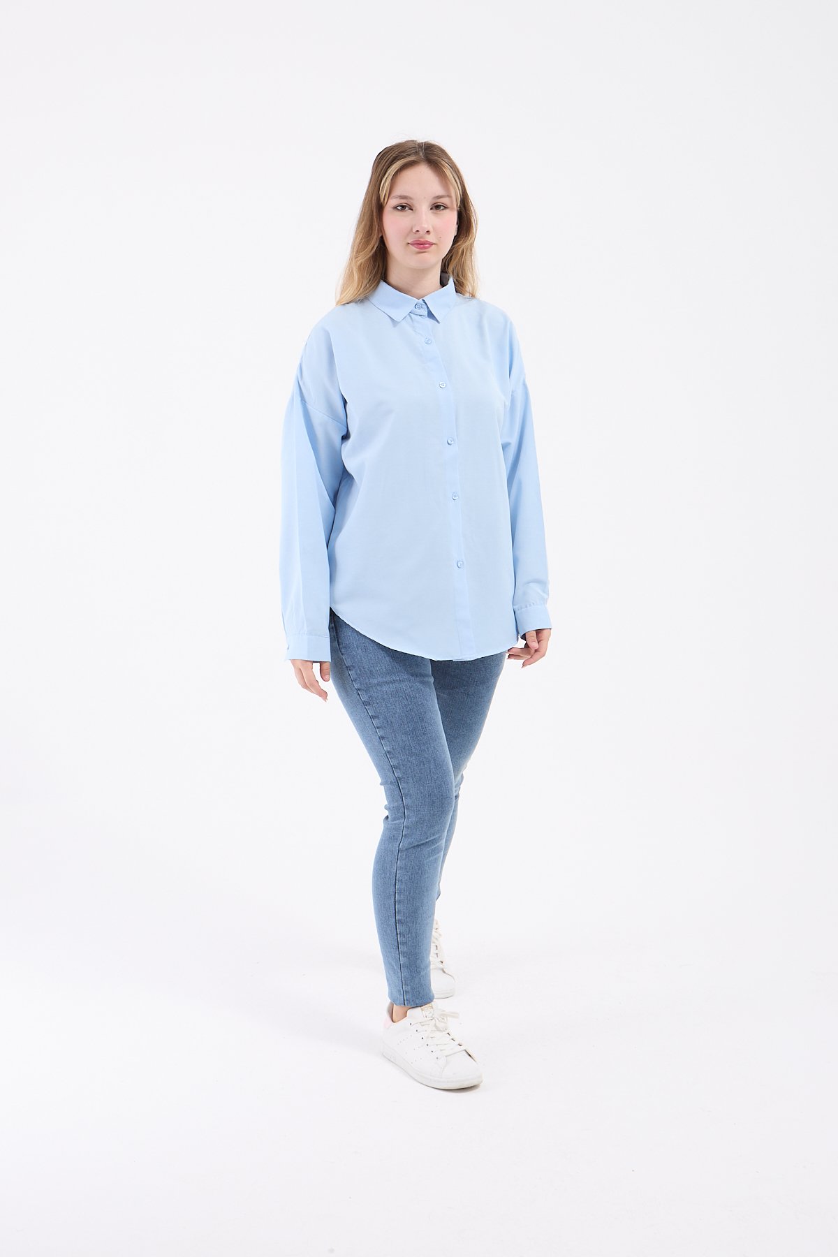 Luvty Vera Oversize Gömlek - Mavi
