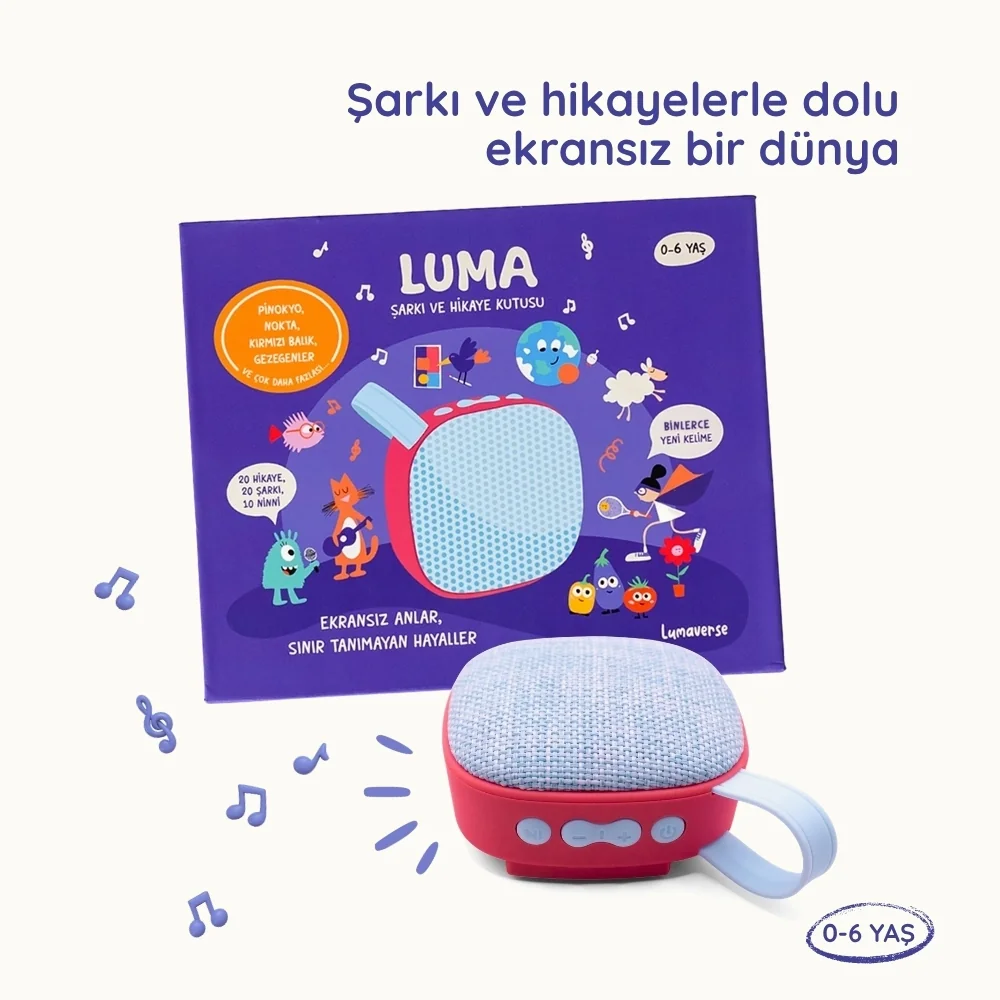 Kırmızı LUMA Ekransız Şarkı ve Hikaye Kutusu
