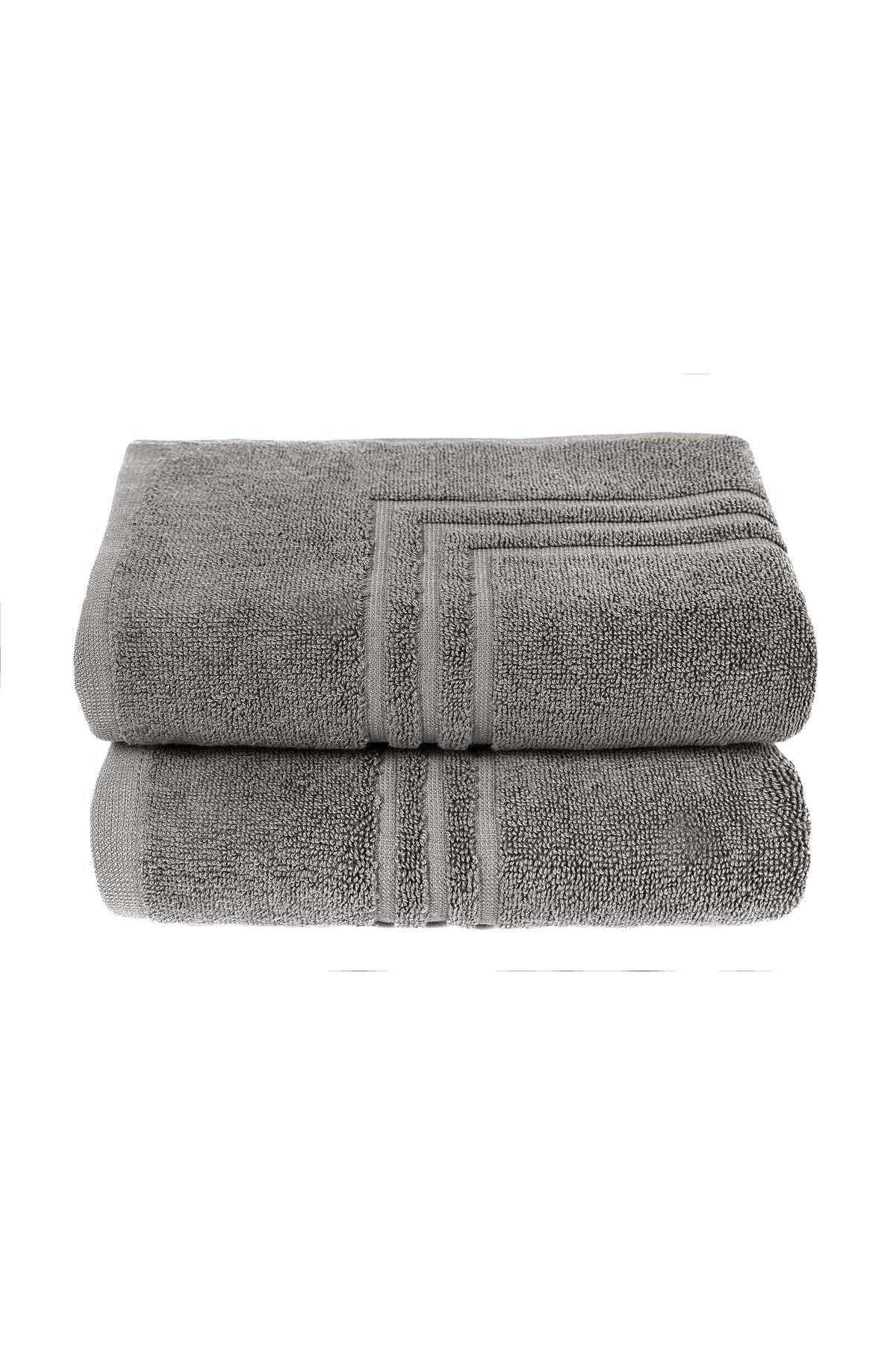 Boheme %100 Pamuklu Lüks 2'li Banyo Paspası Seti | 50x70cm | Antrasit - antrasit