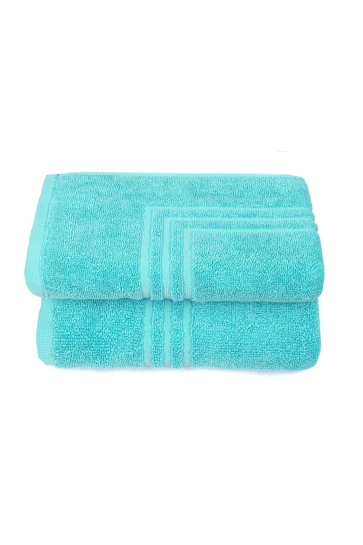 Boheme %100 Pamuklu Lüks 2'li Banyo Paspası Seti | 50x70cm | Antrasit - turkuaz