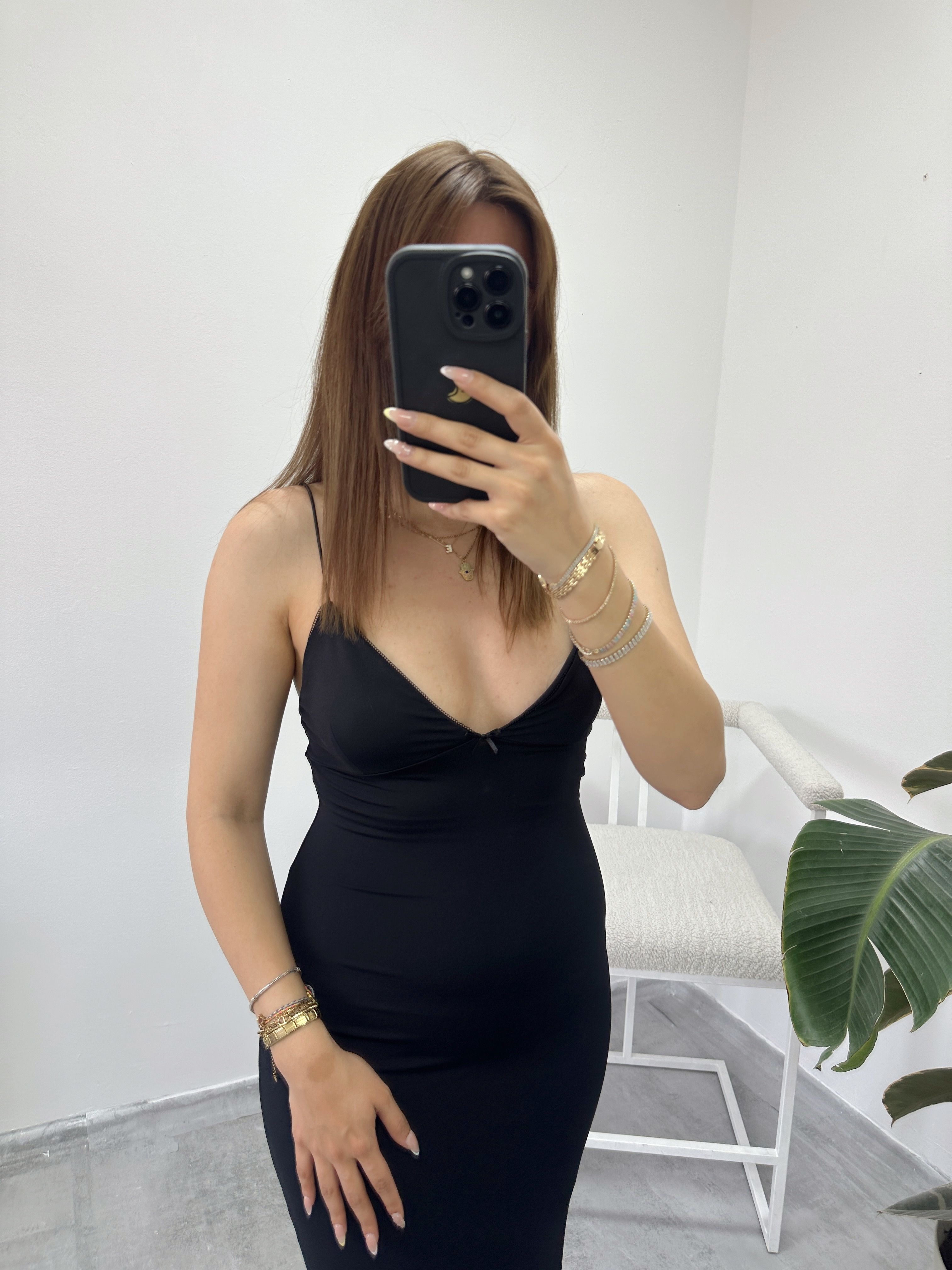 bershka siyah maxi elbise