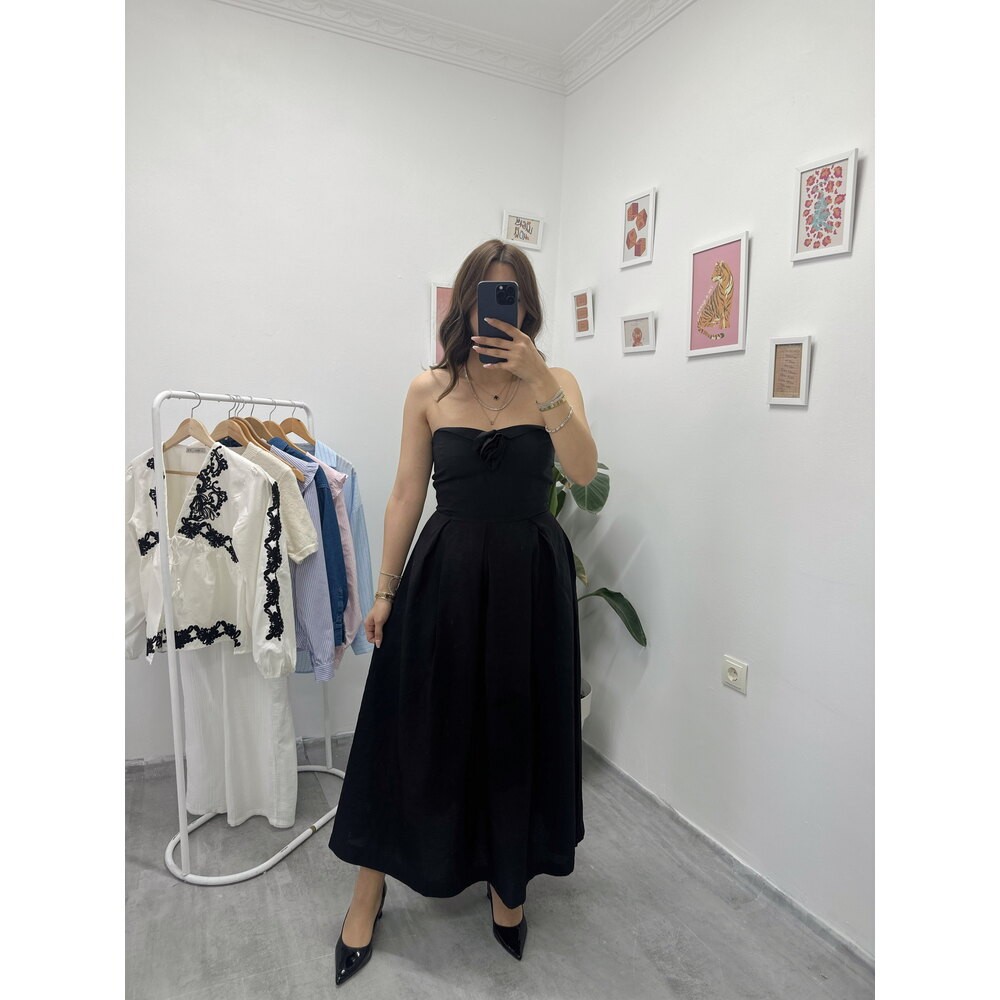 Gül Broş Detaylı Massimo Dutti Elbise