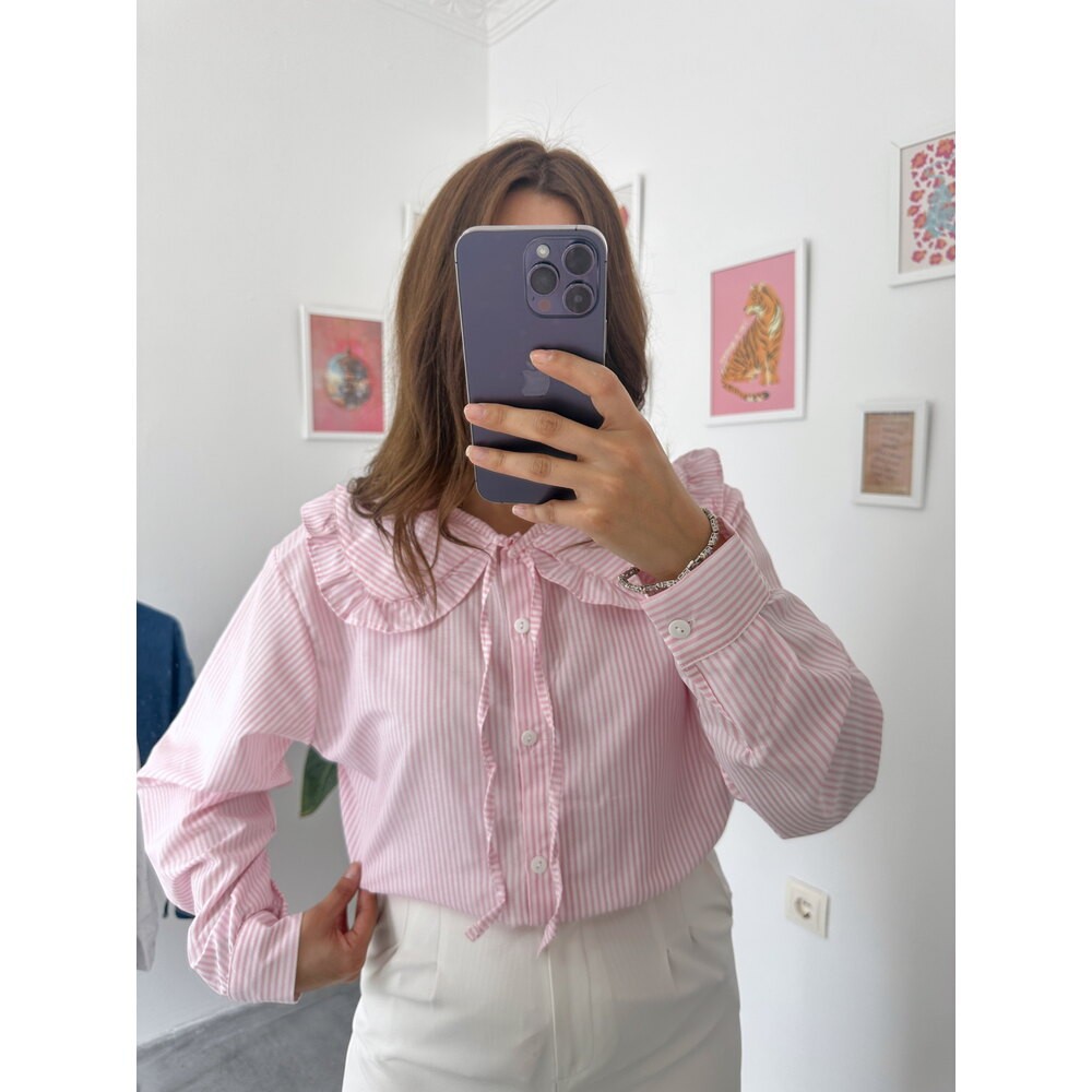 Pembe Bebe Yaka Gömlek