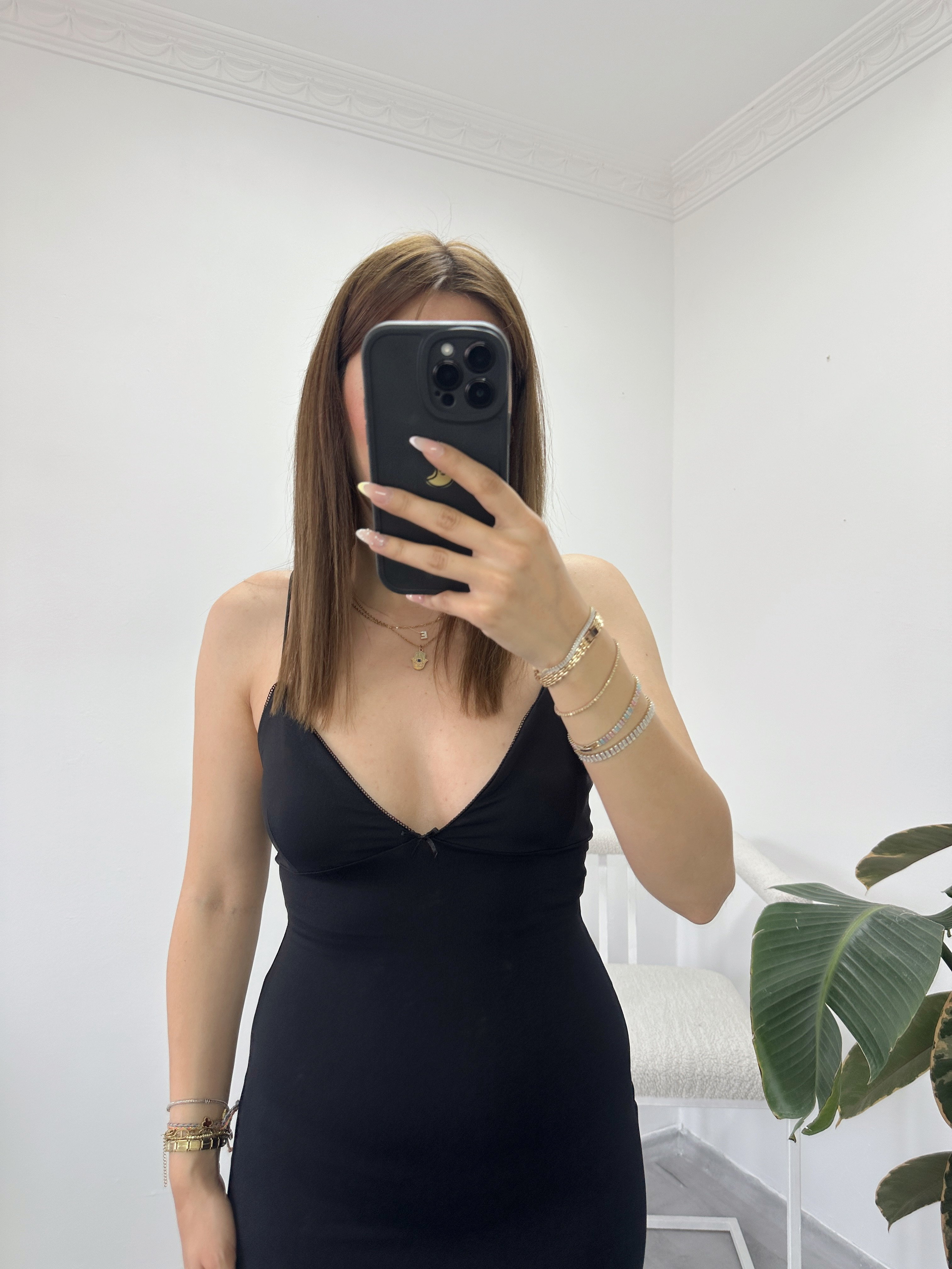 bershka siyah maxi elbise