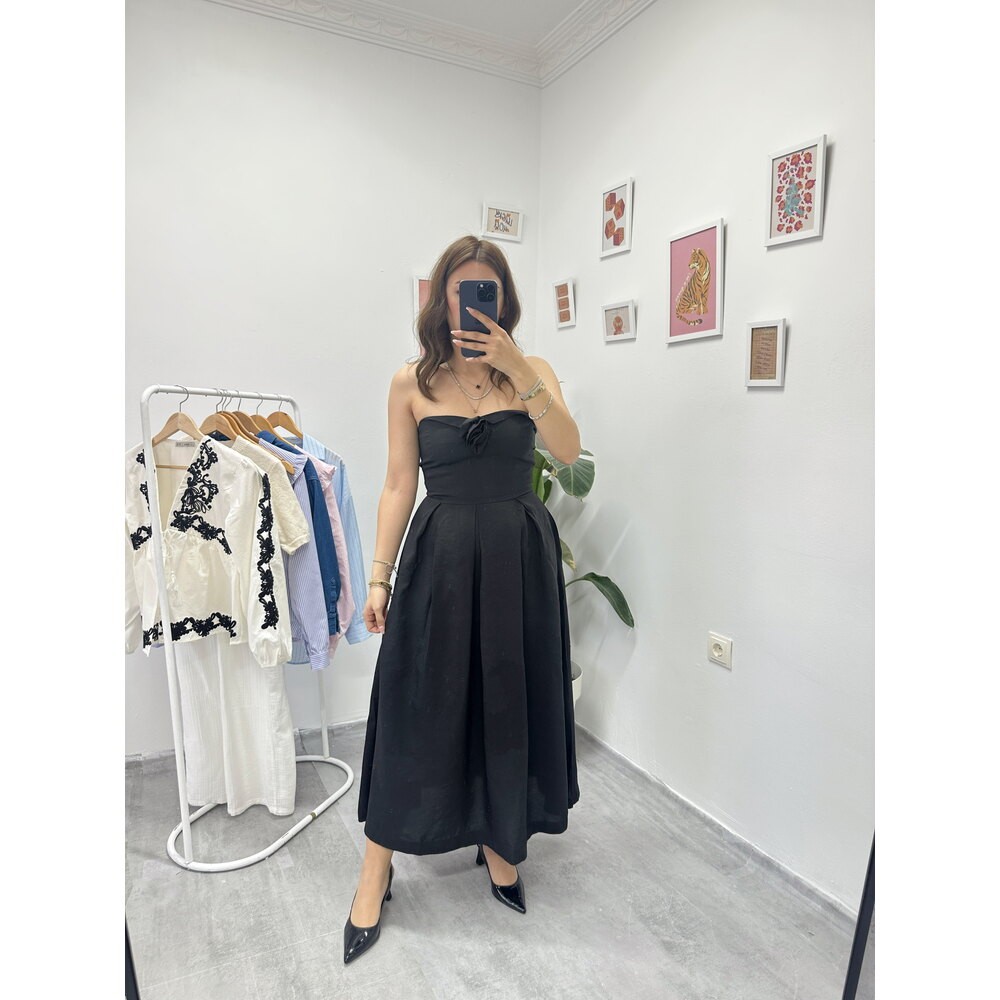 Gül Broş Detaylı Massimo Dutti Elbise
