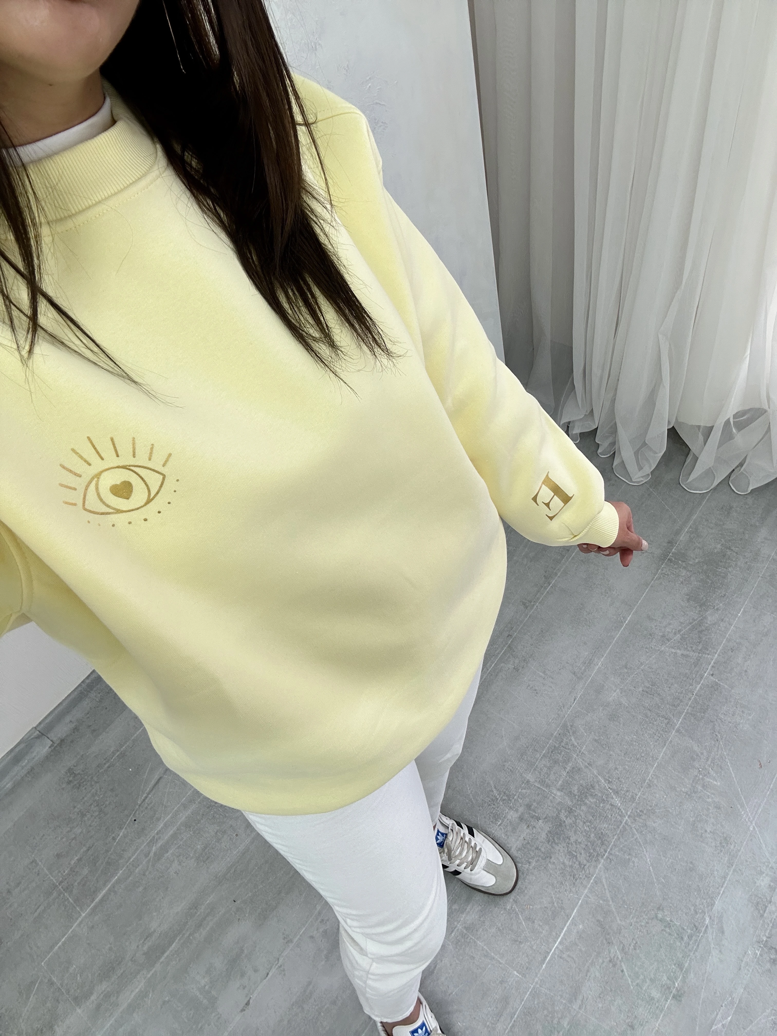 Kişiselleştirilebilir Harfli Bebek Sarı Sweatshirt