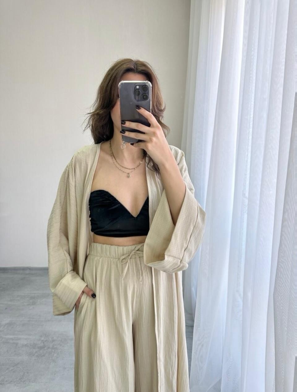 Kimono Takım - Bej