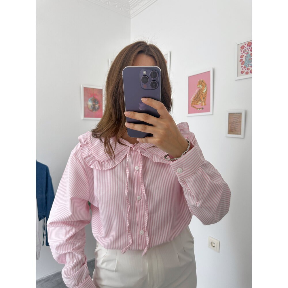 Pembe Bebe Yaka Gömlek