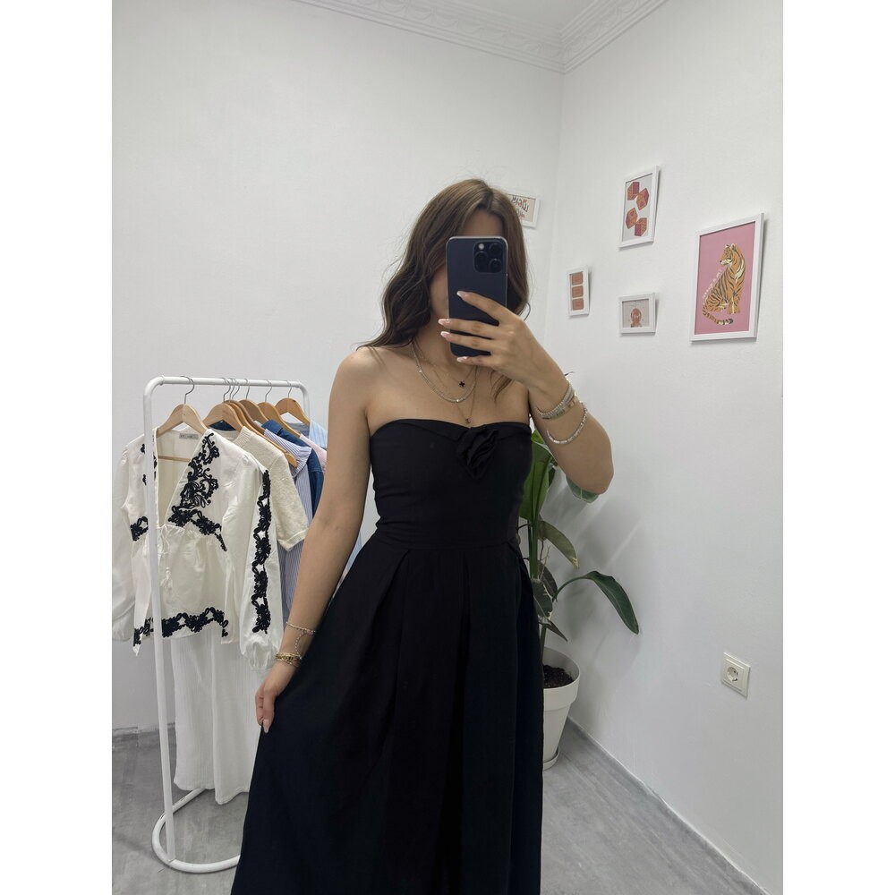 Gül Broş Detaylı Massimo Dutti Elbise