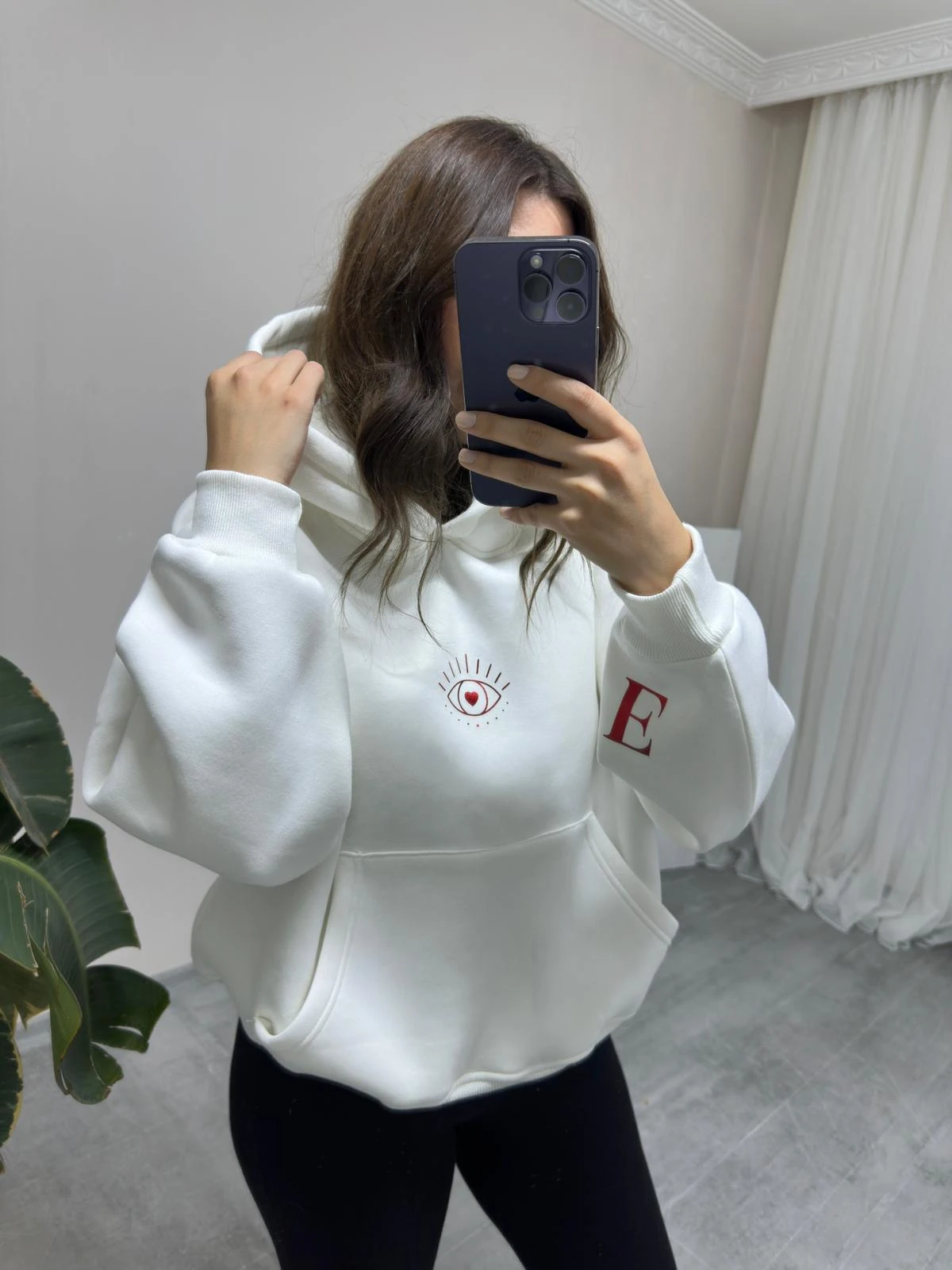 Kapüşonlu Kişiselleştirilebilir Harfli Sweatshirt