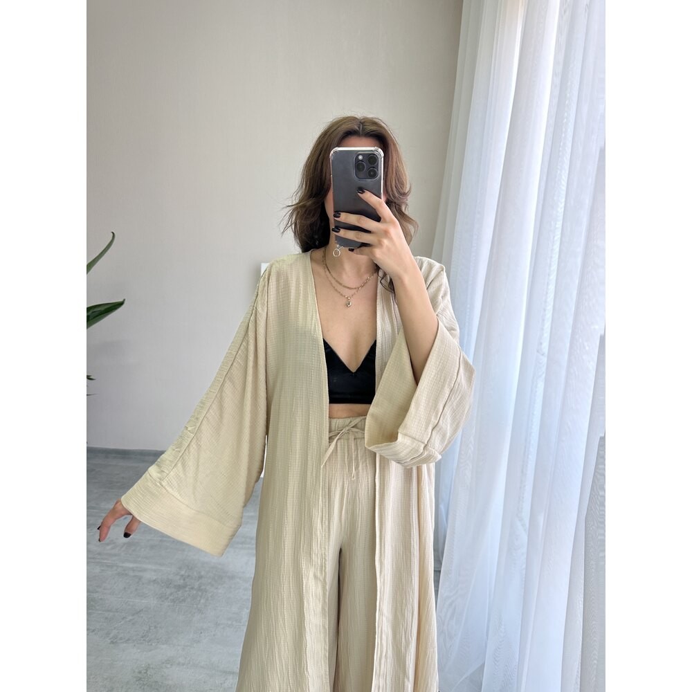 Bej Kimono Takım