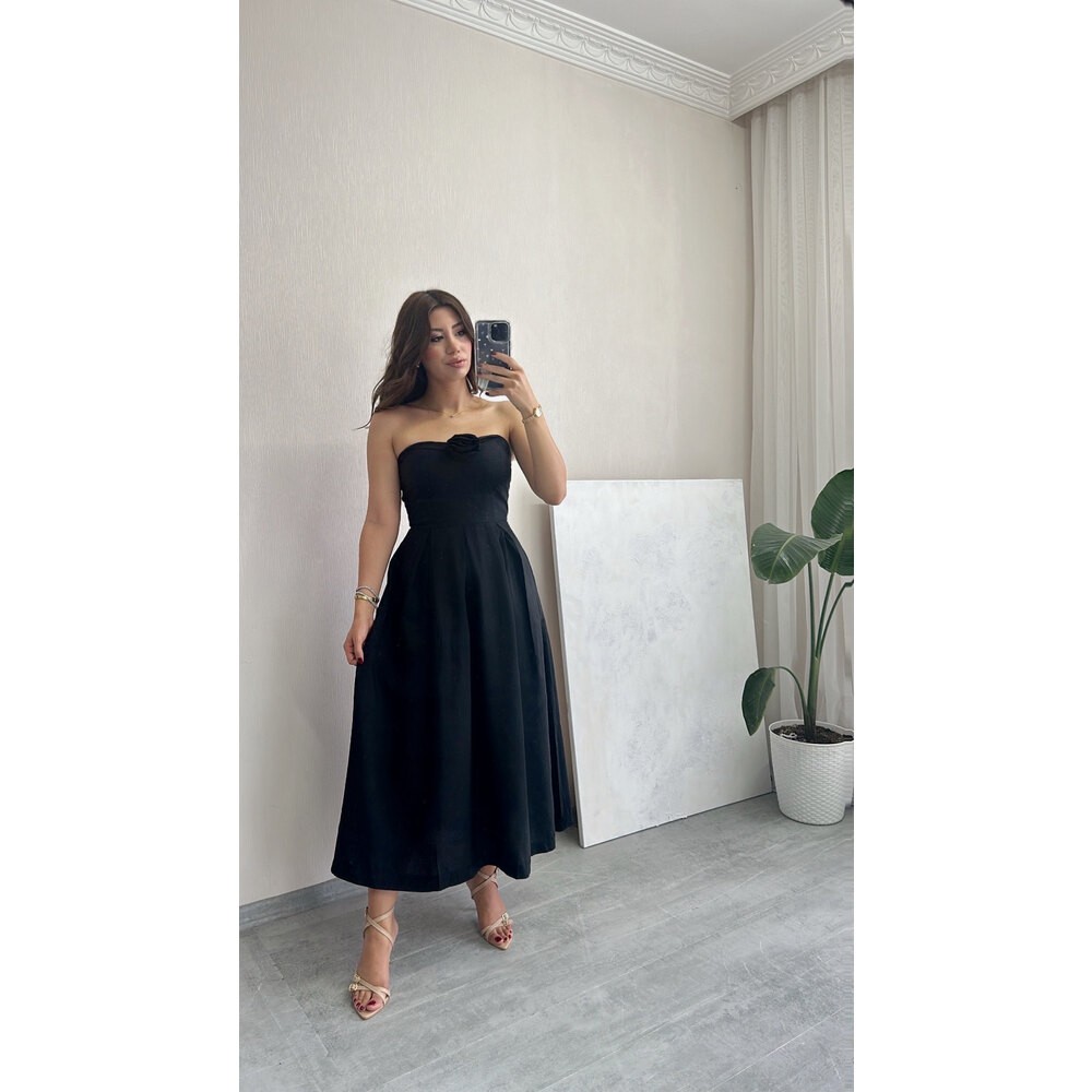 Gül Broş Detaylı Massimo Dutti Elbise