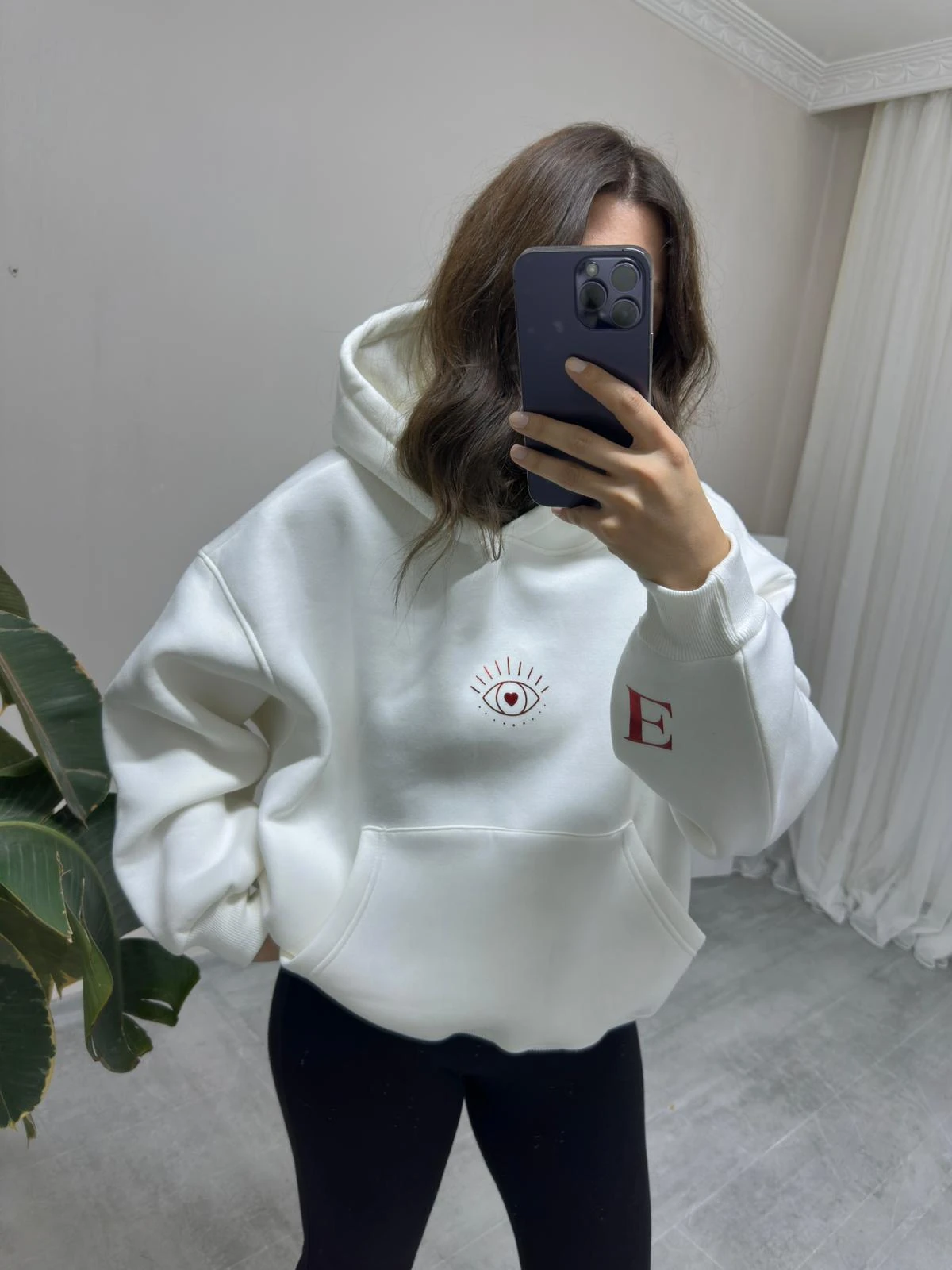 Kapüşonlu Kişiselleştirilebilir Harfli Sweatshirt