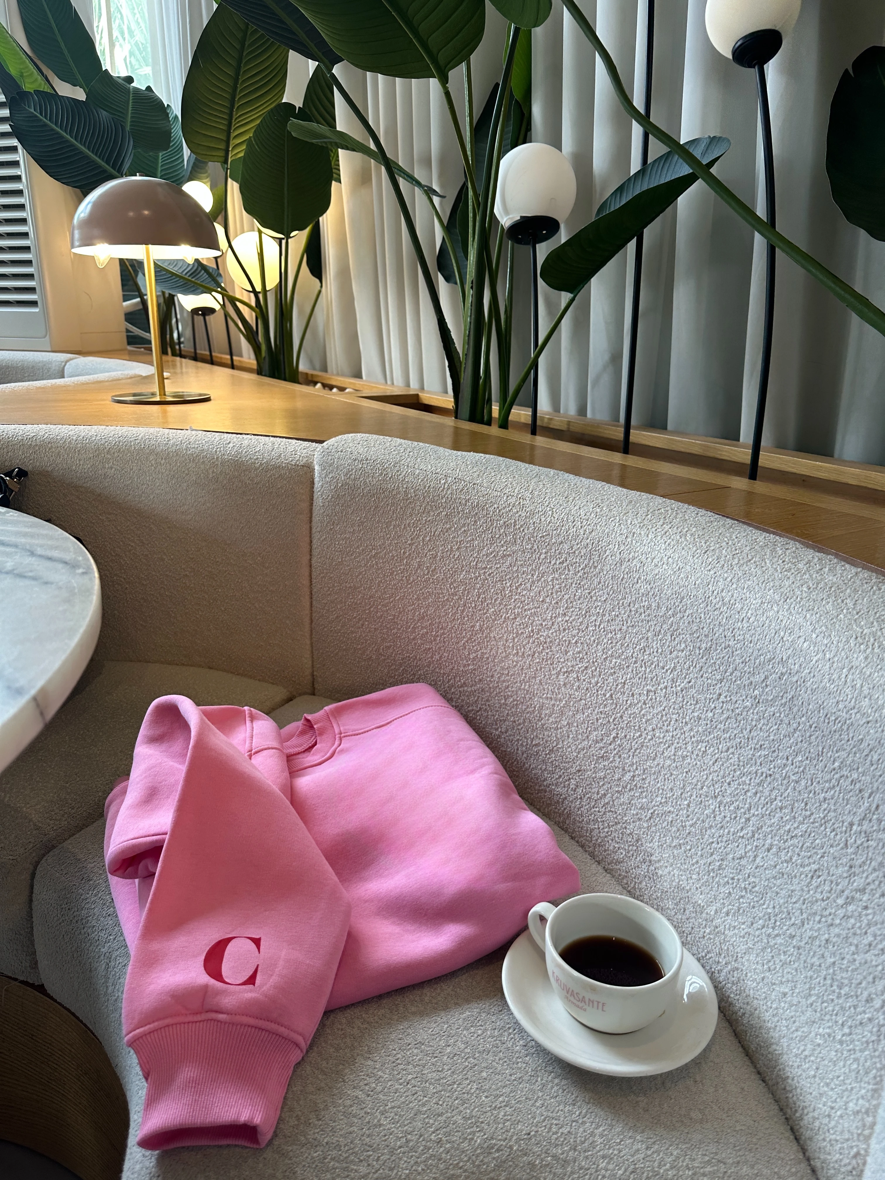 Kişiselleştirilebilir Harfli Toz Pembe Sweatshirt