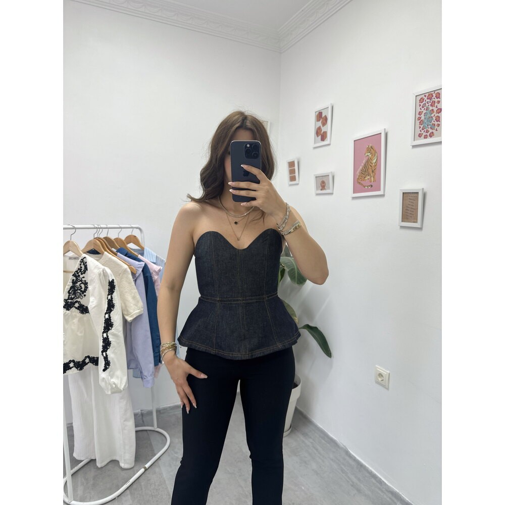 Denim Korse Top