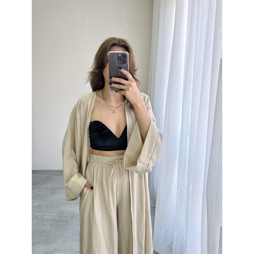 Bej Kimono Takım