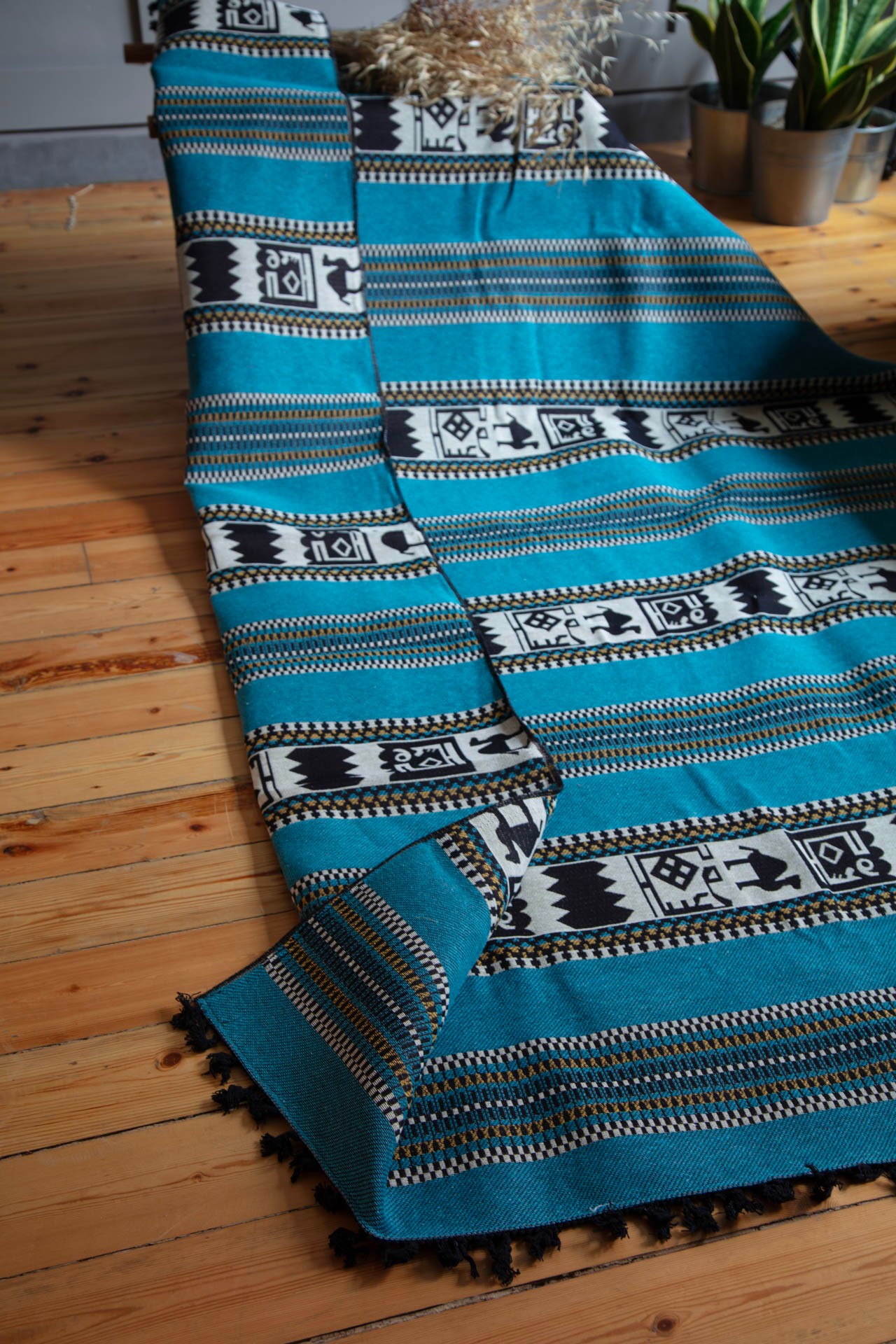 Nirmal Gamel Kilim 110*180 Mavi/Siyah