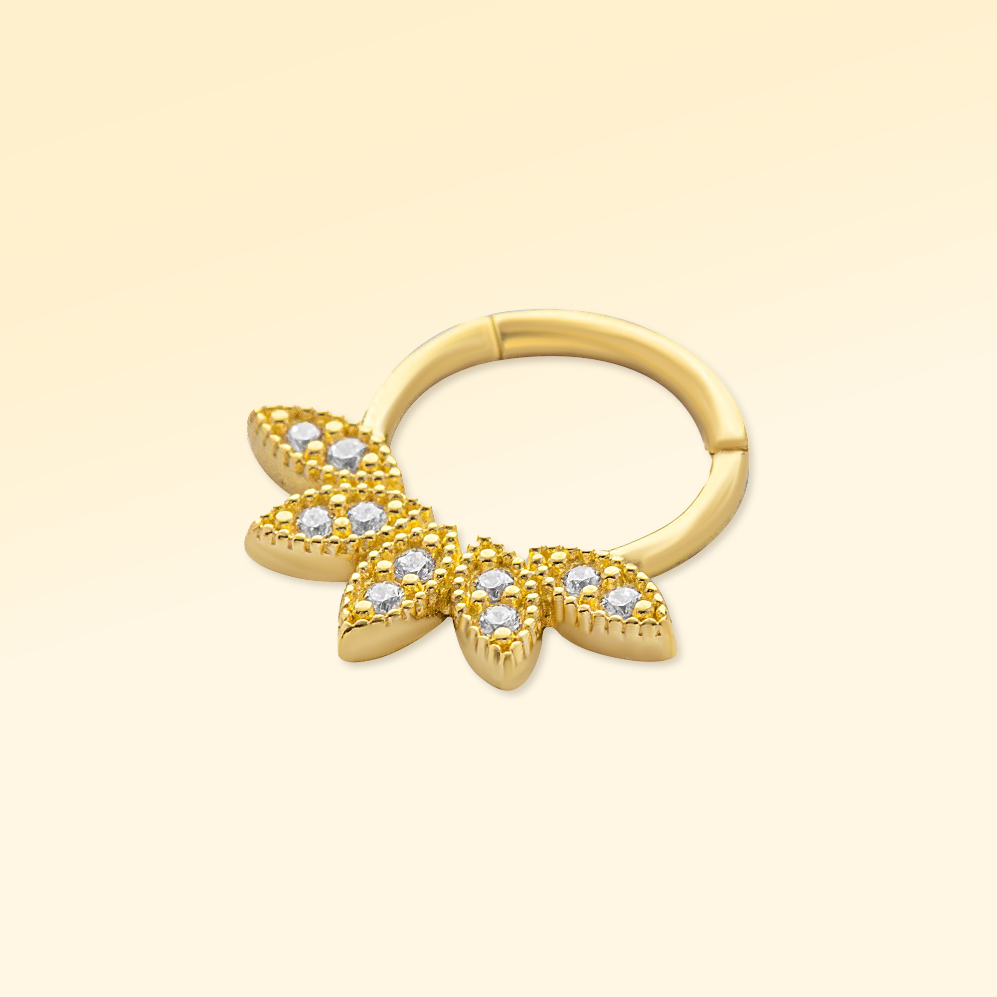 Taşlı Lotus Desen Helix Piercing