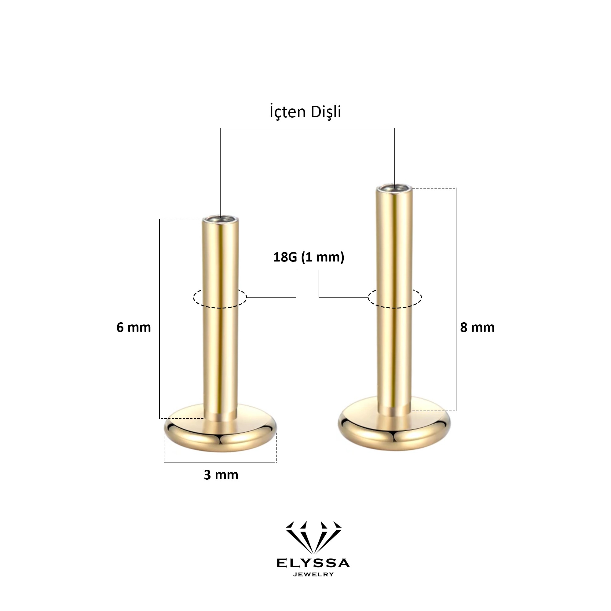 Pırlanta Mini Bar Piercing