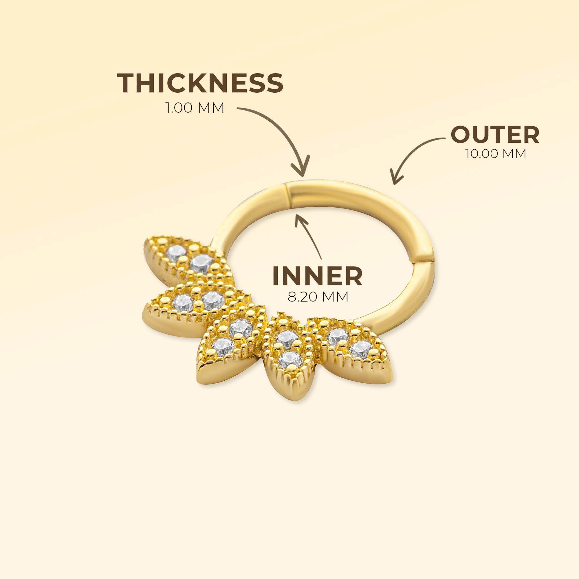 Taşlı Lotus Desen Helix Piercing