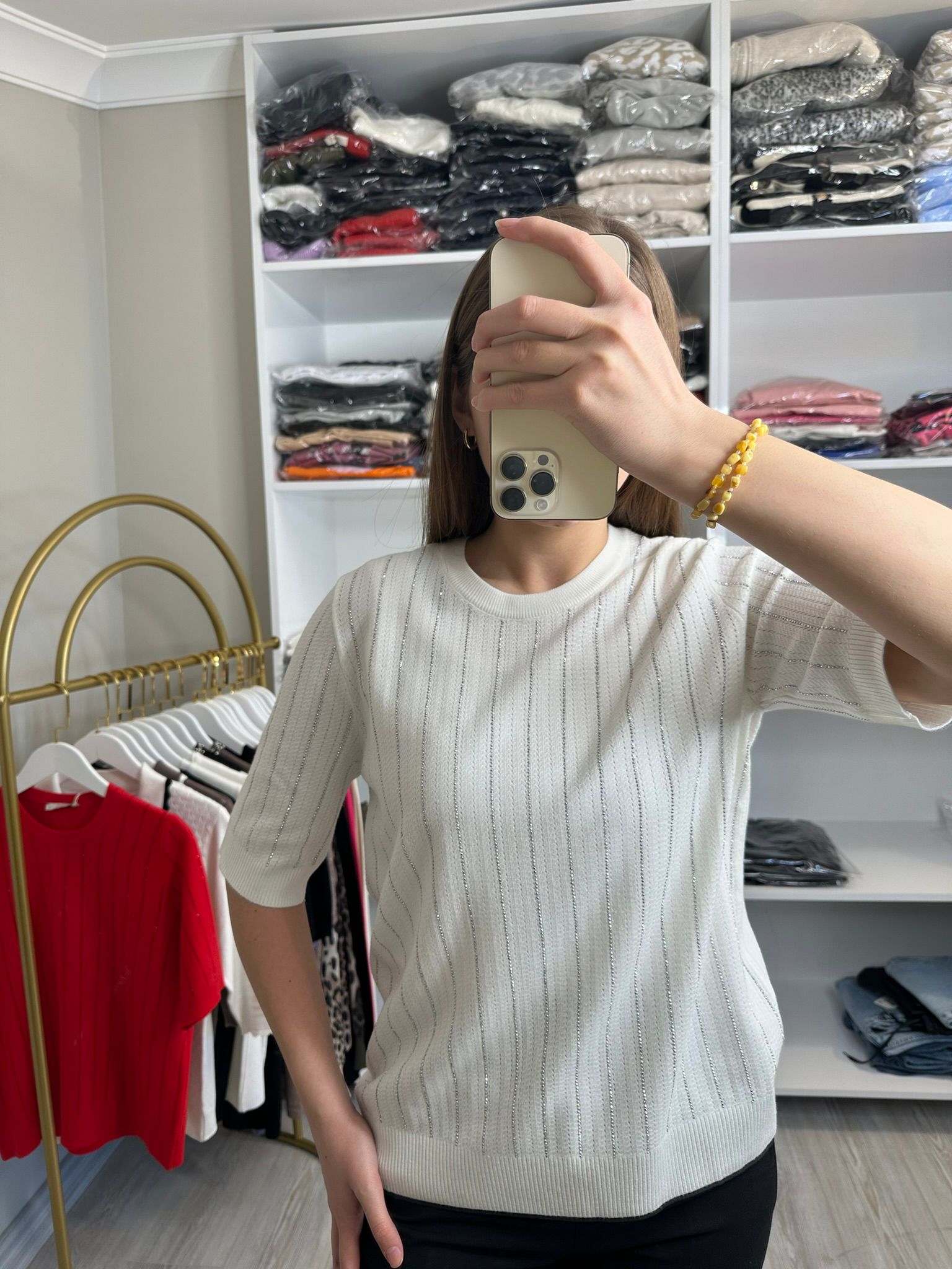 Taş Detaylı Amerikan Modeli Triko 