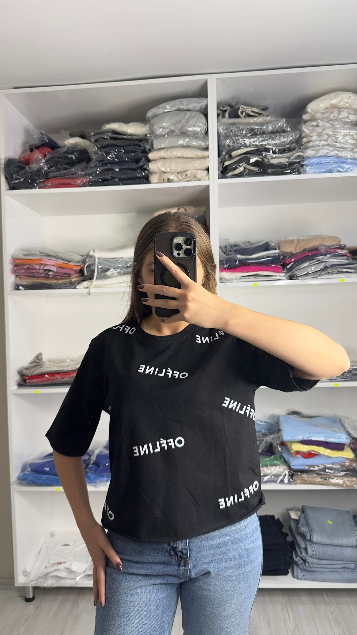 siyah renkli crops t shirt
