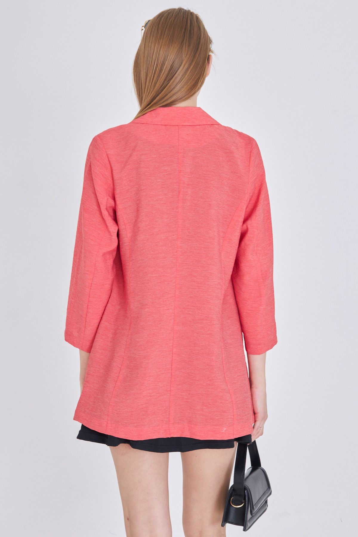 Kadın Pembe Cepli Oversize Ceket ARM-25Y001064