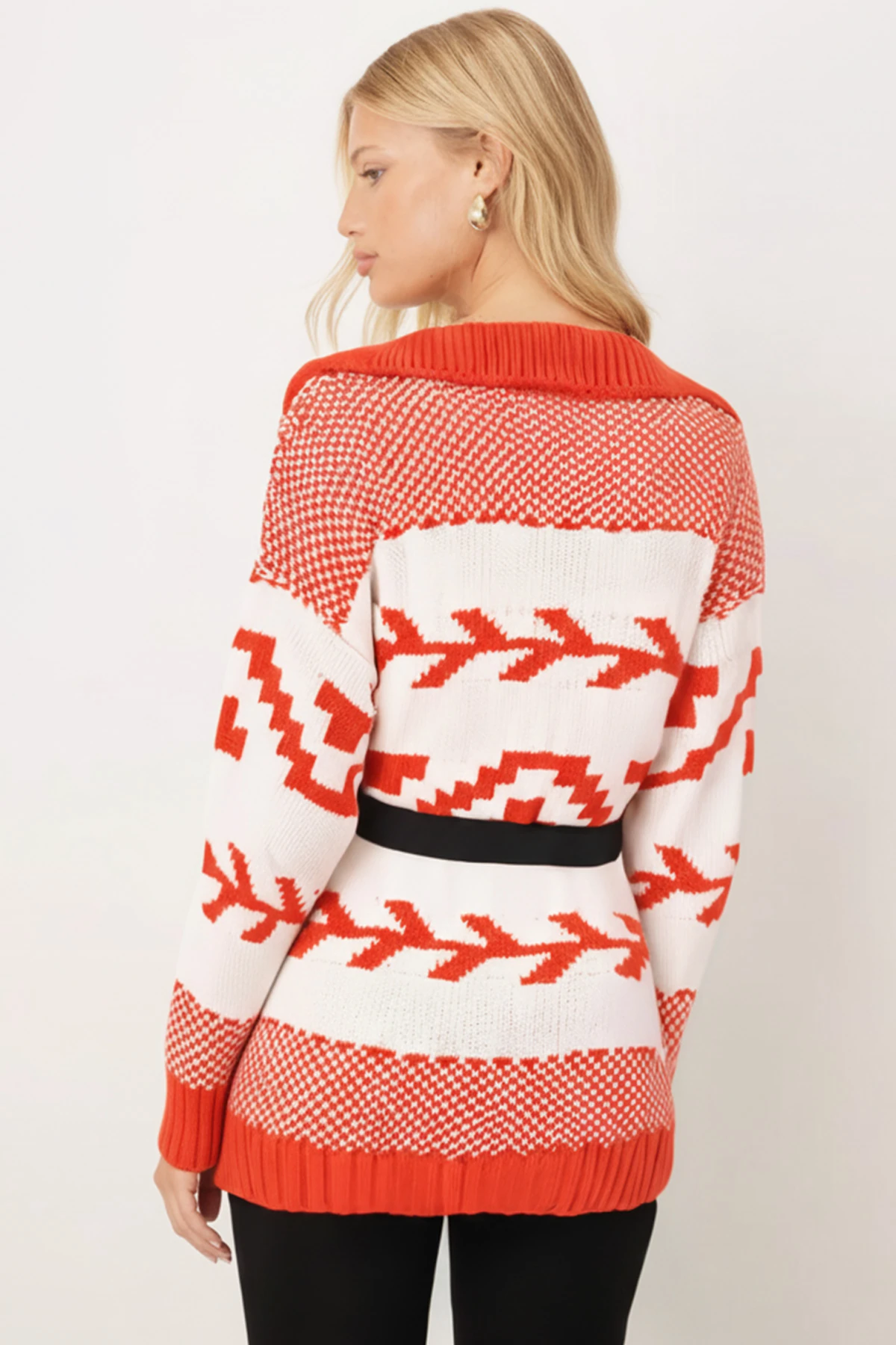 Kadın Turuncu Kemerli Triko Hırka ARM-26K136043