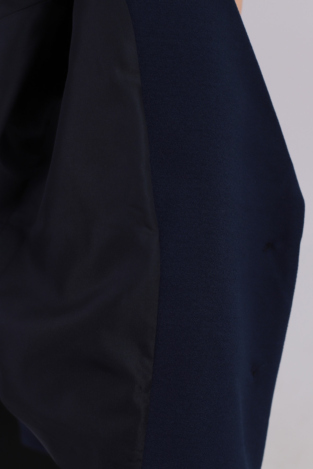 Kadın Lacivert Erkek Yaka Kare Cepli Crop Ceket ARM-26K001026