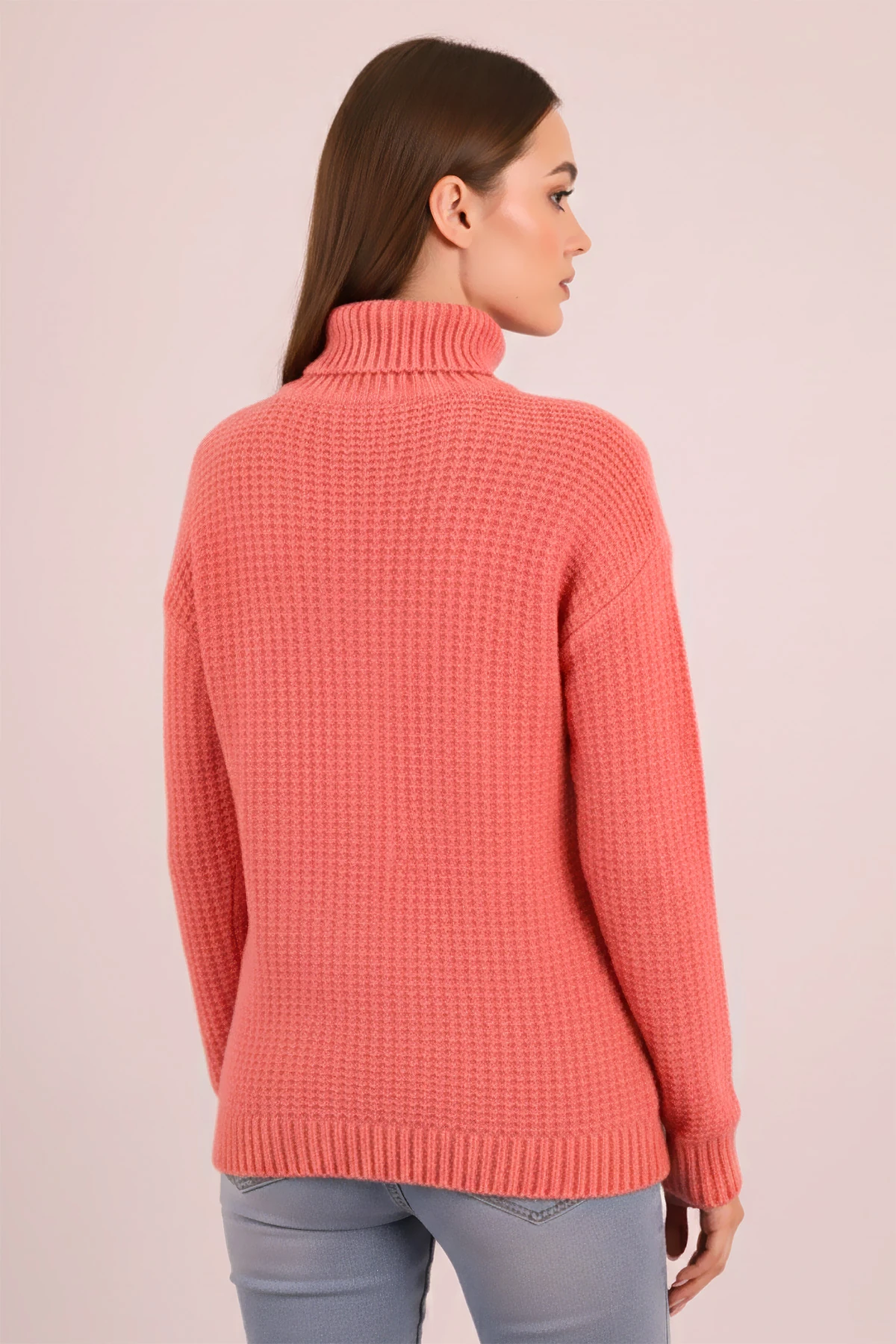 Kadın Mercan Balıkçı Yaka Aksesuarlı Triko Kazak ARM-26K136075